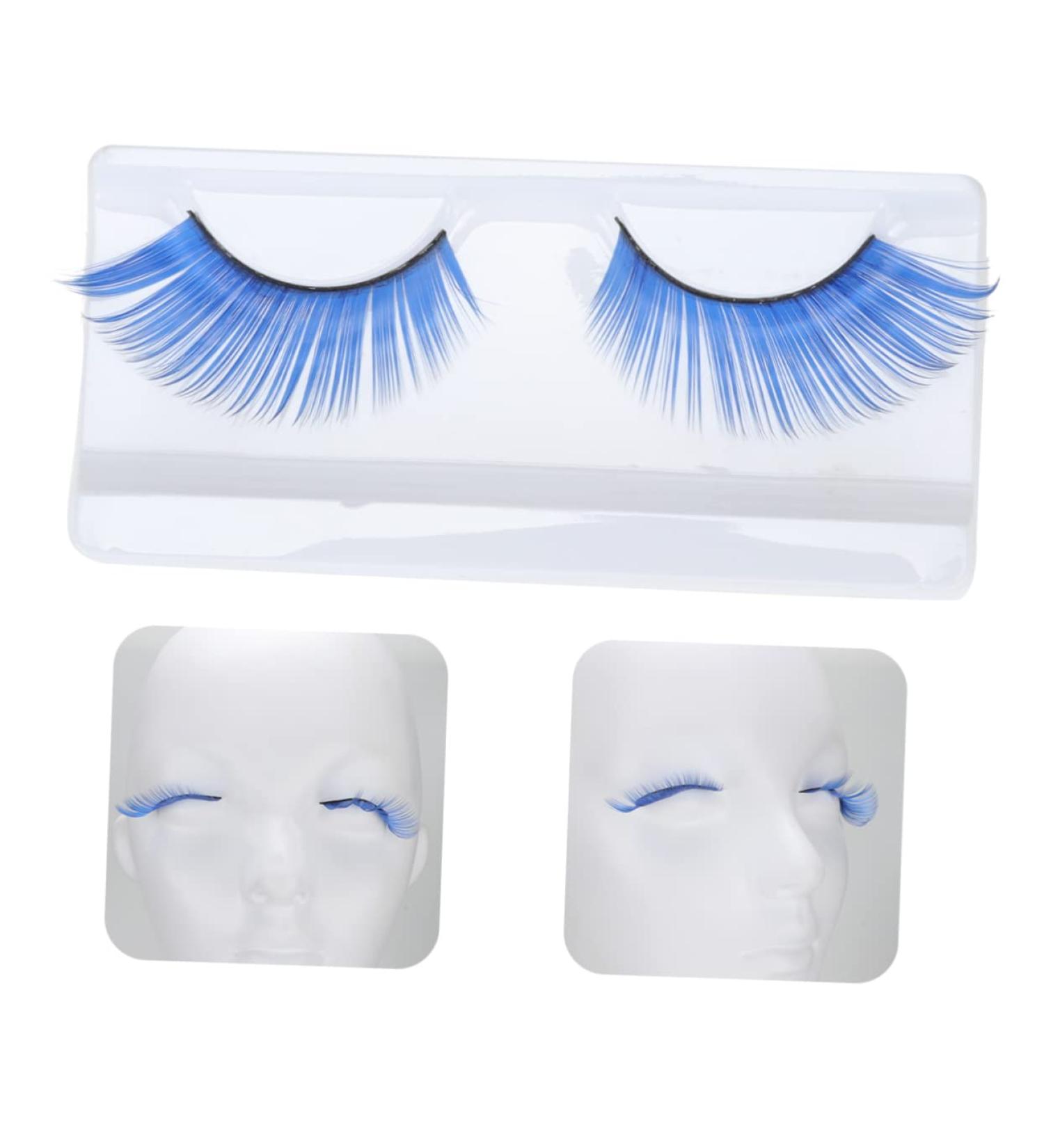 Didiseaon Fake Eyelashes 2 Pairs blue long eyelashes Party Eyelashes False Eyelashes Extension Reusable Eyes Lashes adhesive eyelash Cosmetic eyelashes Dramatic Eyelashes makeup 3d make up - Buy Online on GoSupps.com