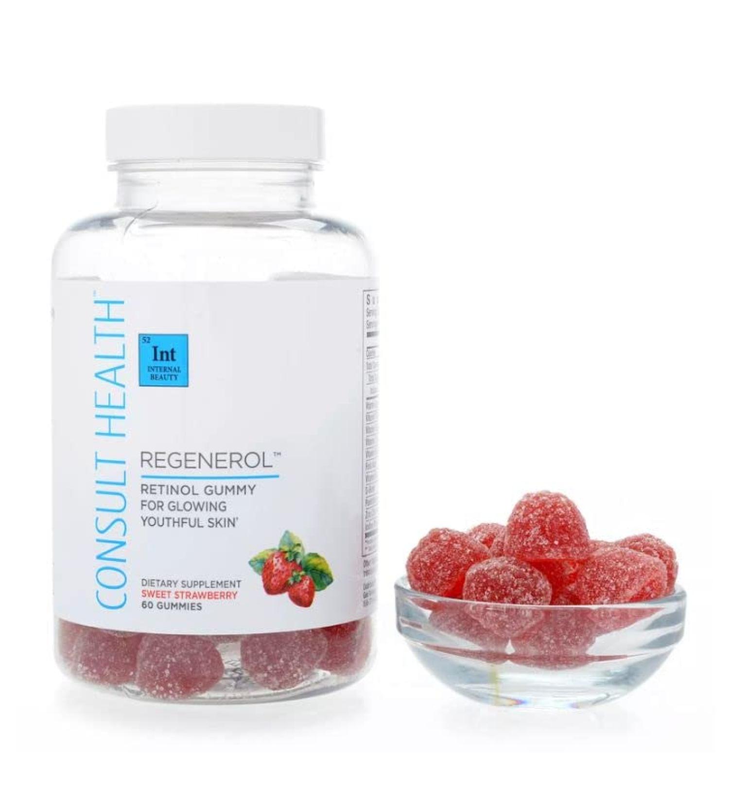 Consult Health Regenerol Retinol Gummy - 60 Count - Anti-Aging Vitamin A Supplement for Glowing Youthful Skin - Buy Online on GoSupps.com