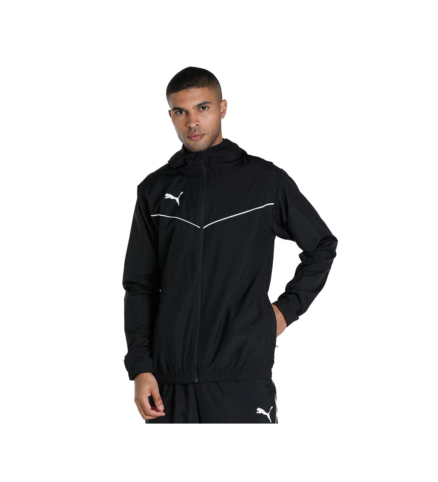PUMA Men's Teamrise All Weather Training Jacket - Black/White | International Shipping Available - Buy Online on GoSupps.com