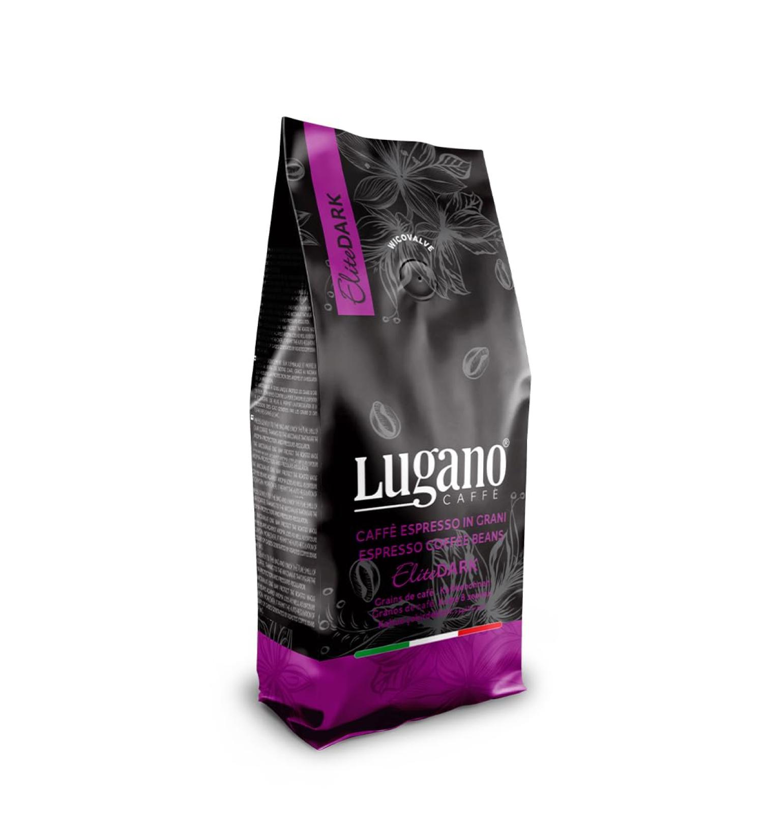 Lugano Whole Bean Coffee Espresso Beans - Italian Espresso Beans - 1KG - Elite Dark Elite Dark 1 kg (Pack of 1) - Buy Online on GoSupps.com