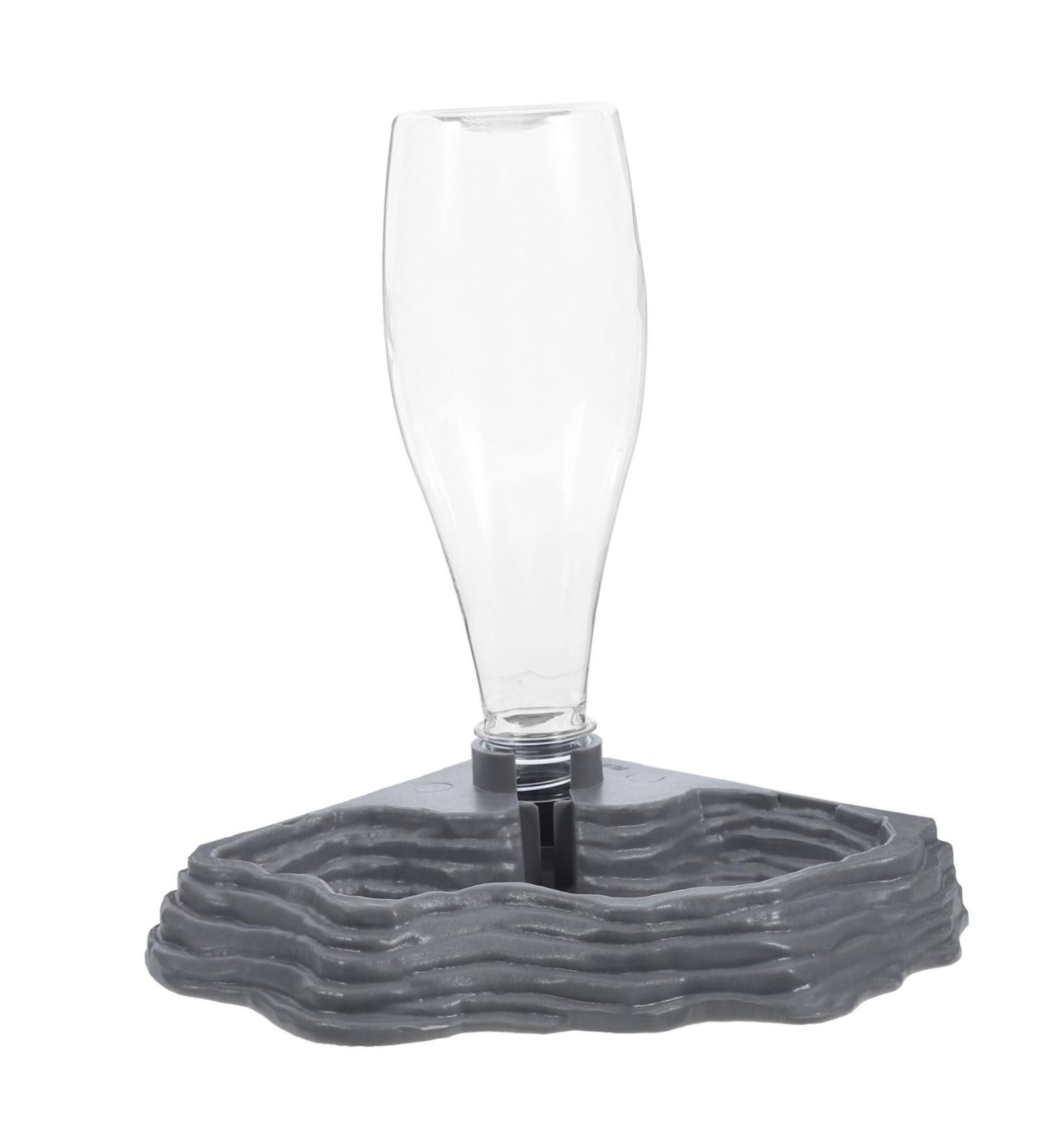 POPETPOP Reptile Water Feeder - Automatic Water Dispenser Waterer Feeding Accessories for Turtle Frog Bearded Dragons Lizards Geckos for Terrarium Tank - Grey - Buy Online on GoSupps.com