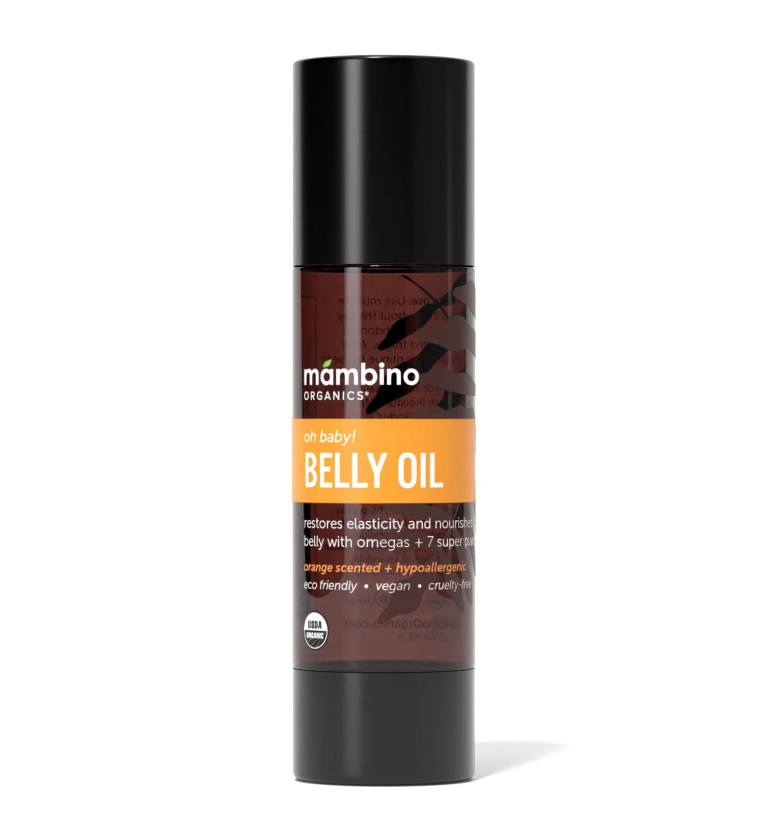 Mambino Organics Oh Baby! Belly Oil for Pregnant Women Organic Stretch Mark Oil for Pregnancy Postpartum Skin Elasticity Hydration With Tamanu Shea Butter Calendula Vegan Non-GMO 4 fl oz 4 Fl Oz (Pack of 1) Belly Oil - Buy Online on GoSupps.com