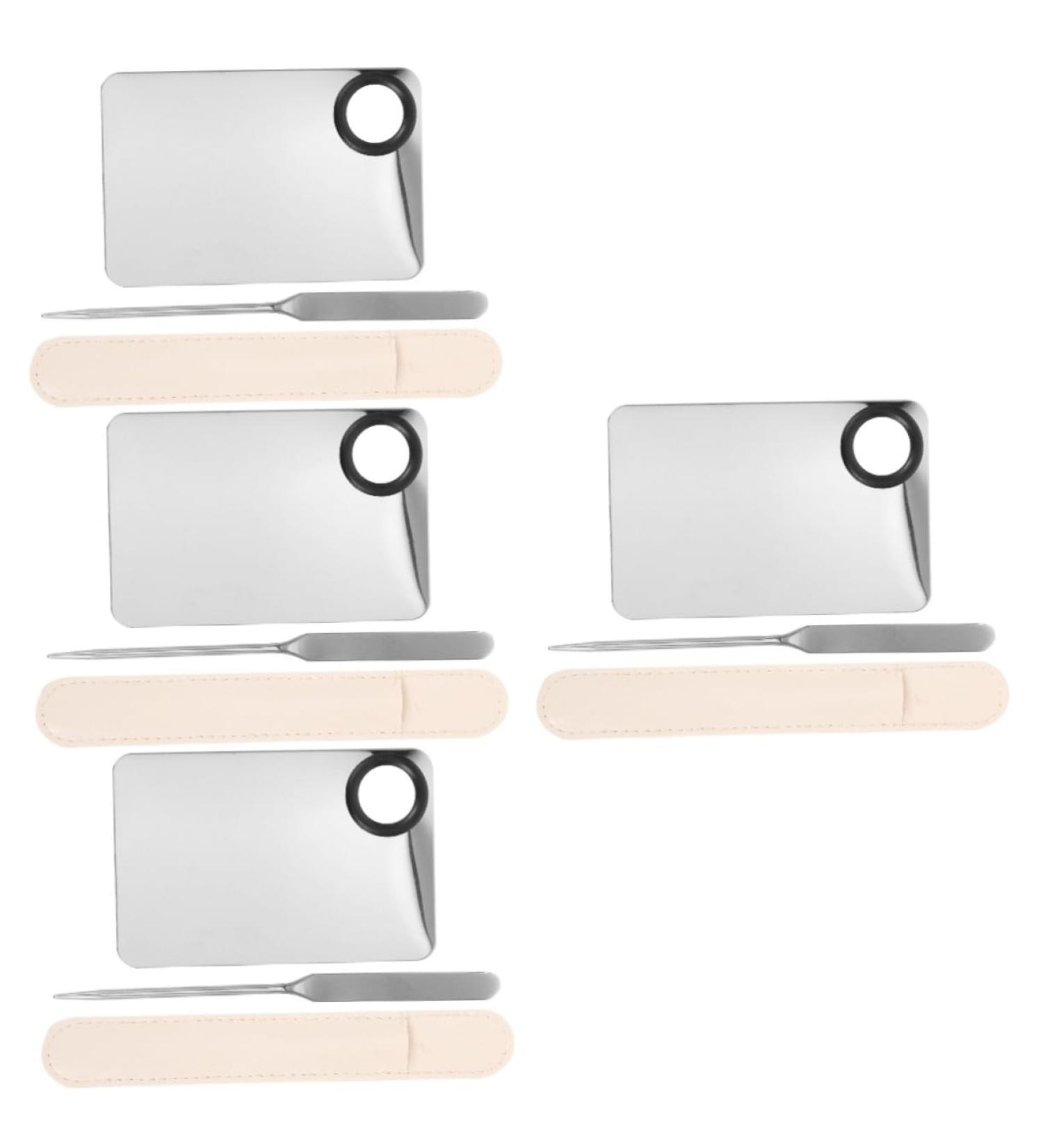 FRCOLOR 4 Sets Liquid Foundation Palette - Korean Makeup Spatula & Cream Mixing Tool for Women - Stainless Steel Portable Artist Essentials - Buy Online on GoSupps.com