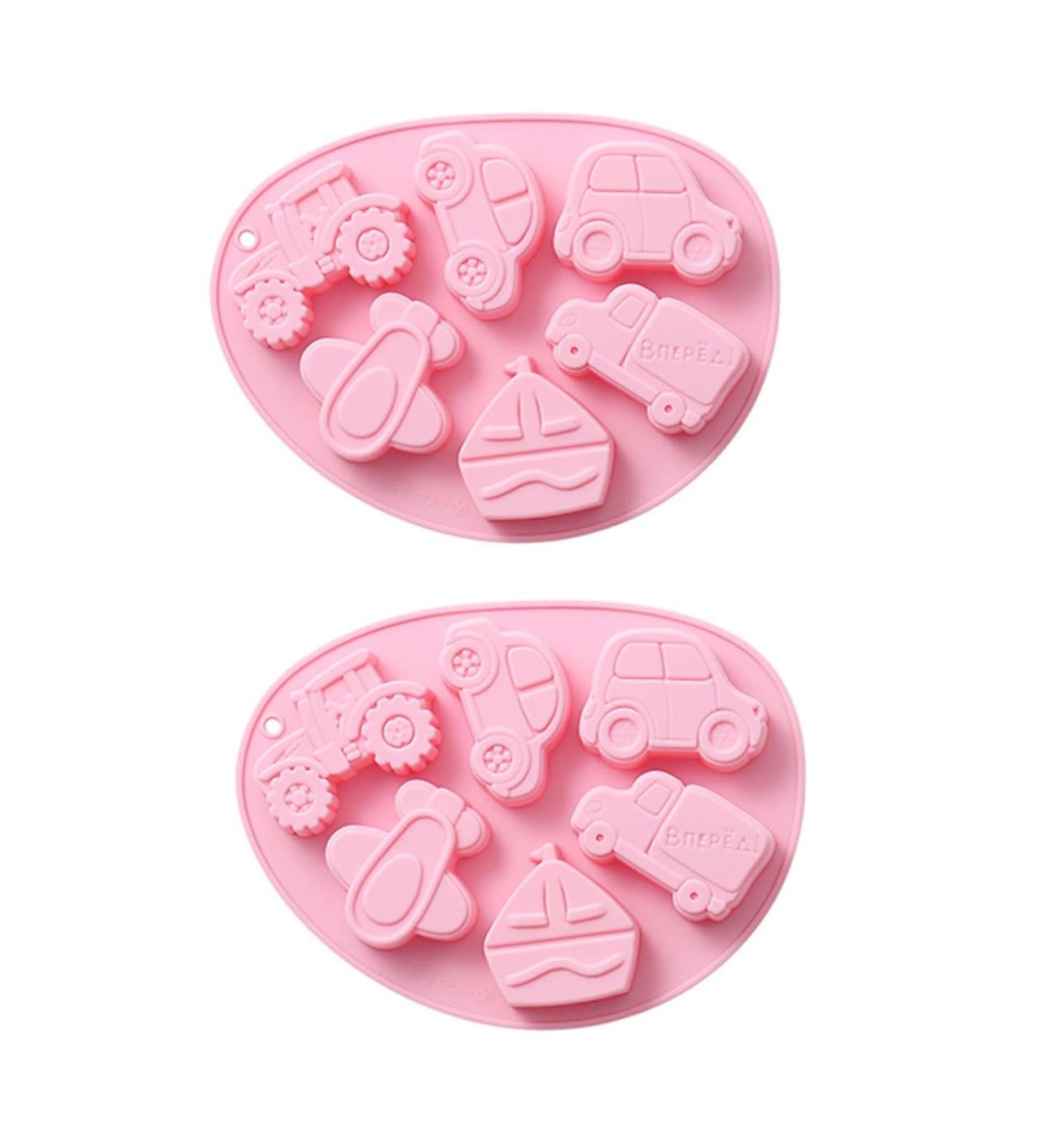 Alipis 2pcs Silicone Baking Mold Silicone Molds Fruit Tray Vehicle Chocolate Mold 3D Mousse Fondant Mold 21x16cm Pink - Buy Online on GoSupps.com