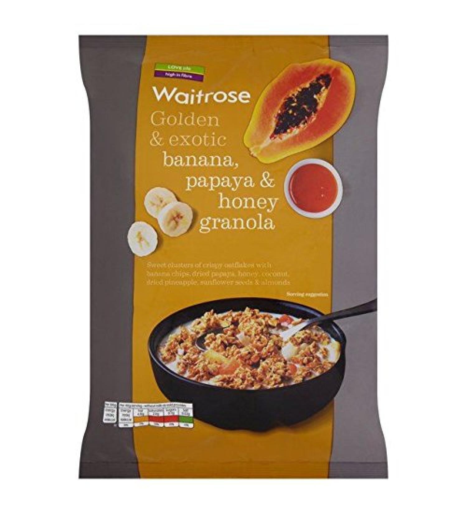 Waitrose Golden & Exotic Banana Papaya & Honey Granola 1kg