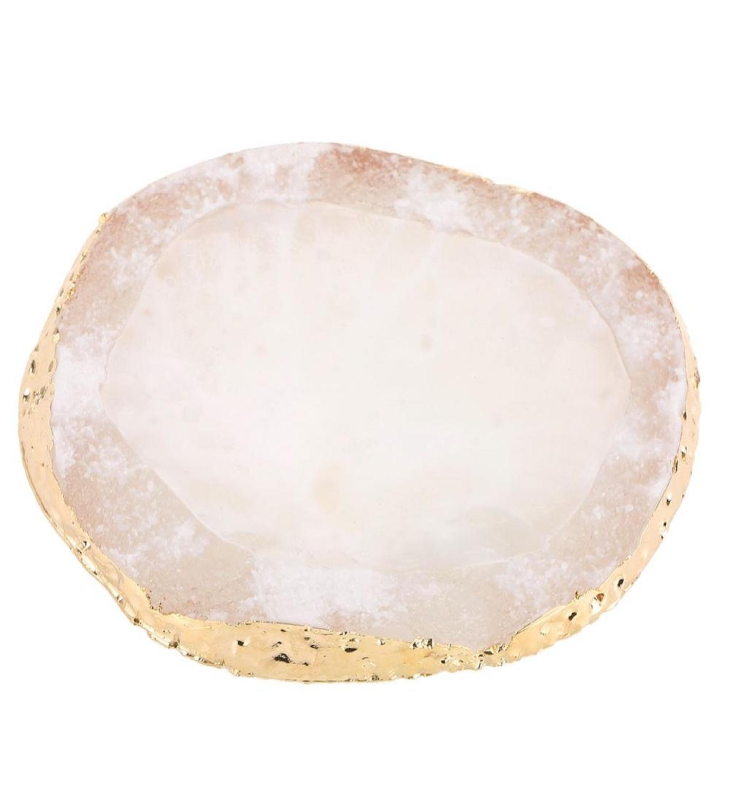 Polish Mix Palette Resin Nail Art Palette Paint Drawing Color Dish Golden Edge Resin Stone Paint Drawing Color Dish Manicure Nail DIY Tool(White) - Buy Online on GoSupps.com