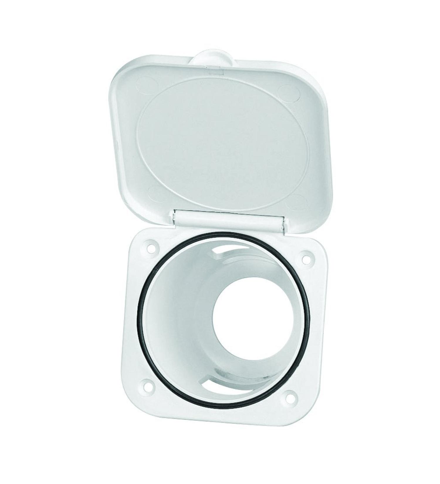 Nuova Rade Case for Shower Head, Square, with Lid, 3.75" x 3.75", White