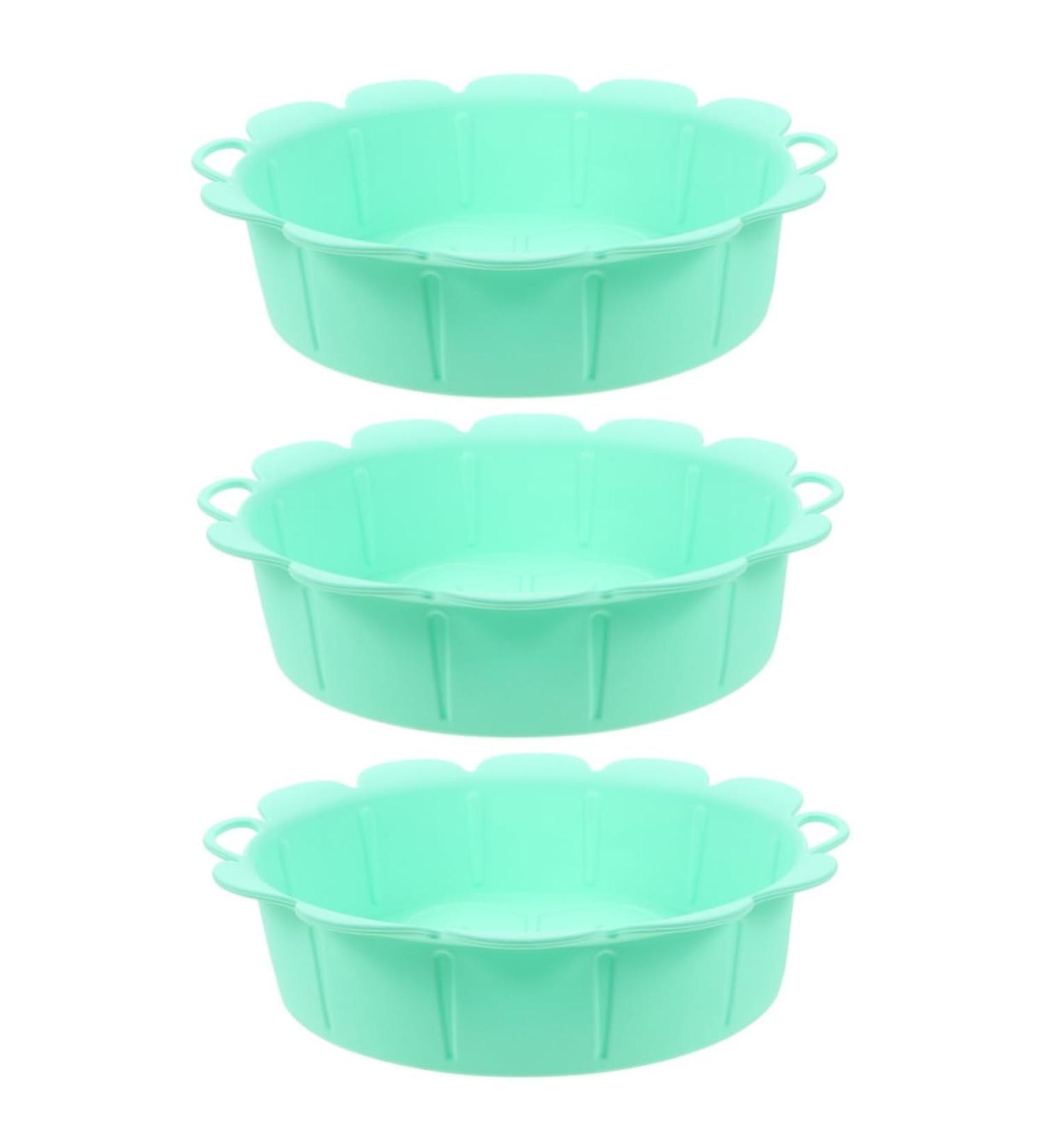 Zerodeko 3pcs Air Fryer Pan Roasting Pan Toaster Air Fryer Non- Silicone Air Fryer Line Household Products Greenx3pcs 21X21X5.2CMx3pcs - Buy Online on GoSupps.com