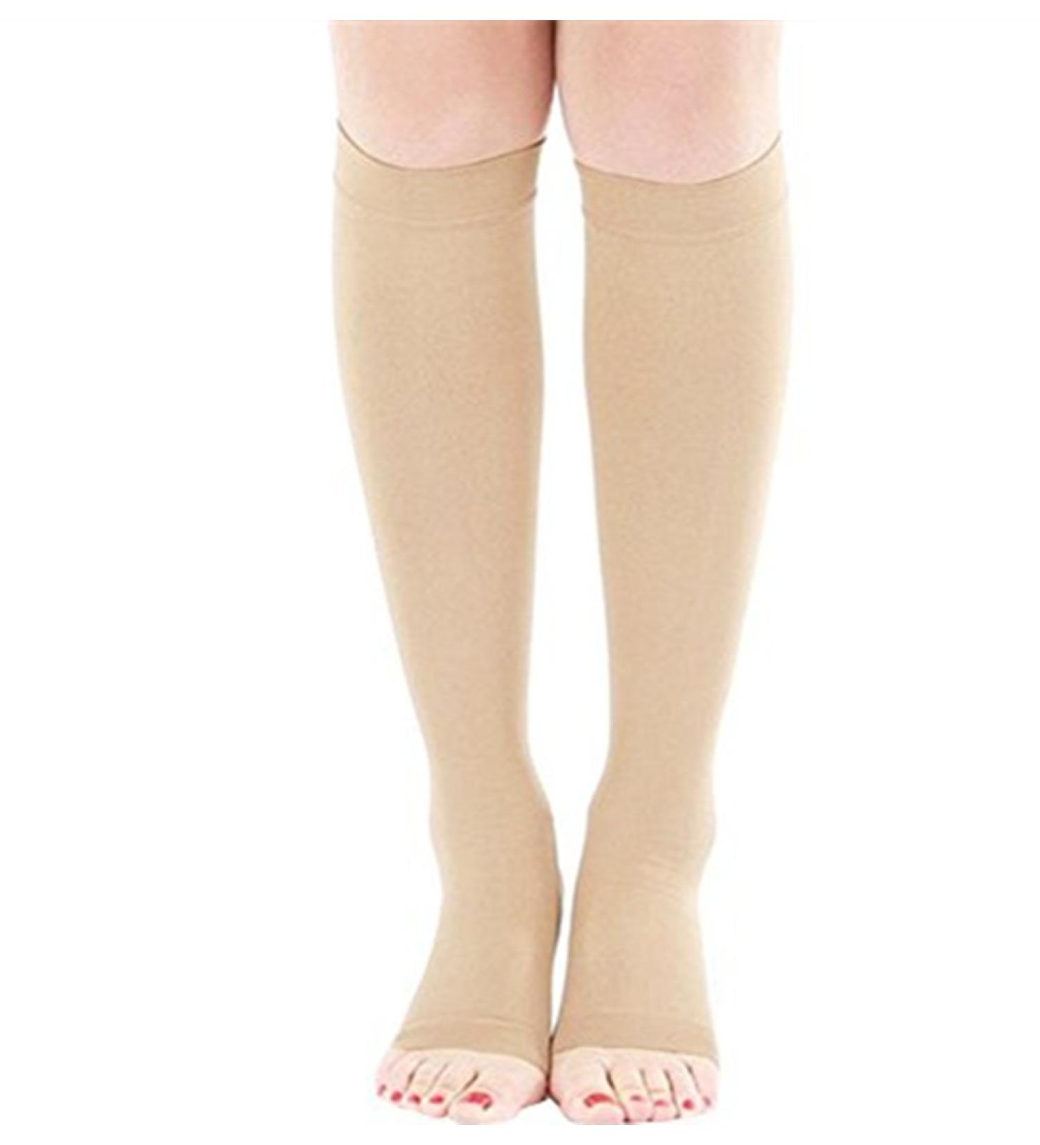 Amorar Women Compression Knee Highs Leg Slim fit Stockings Shapewear Calf Sleeves Open Toe