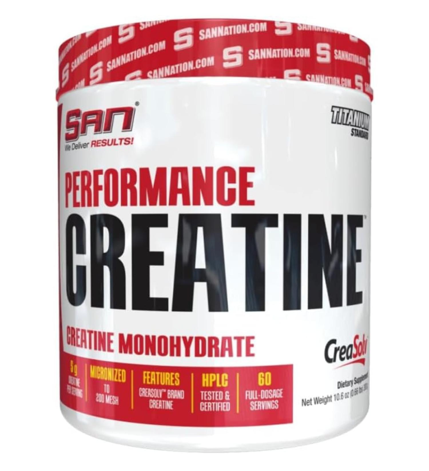 Buy SAN Performance Creatine 300g - Muscle Growth & Athletic Performance - 60 Servings | International Shipping Available - Buy Online on GoSupps.com