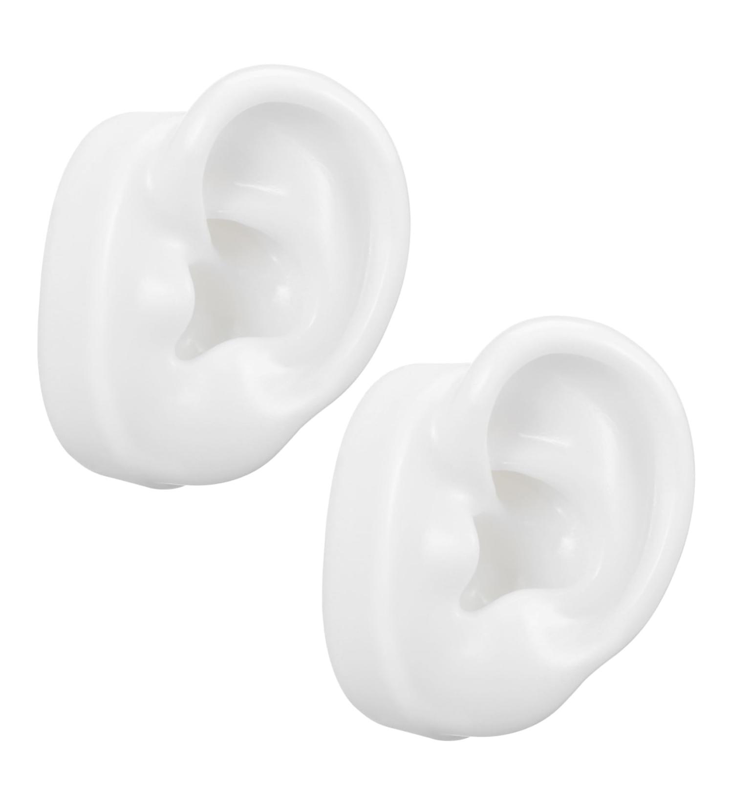 Mobestech Human Ear Model for Earring Display White Silicone Ear Model Clear Structure for Practice - Buy Online on GoSupps.com