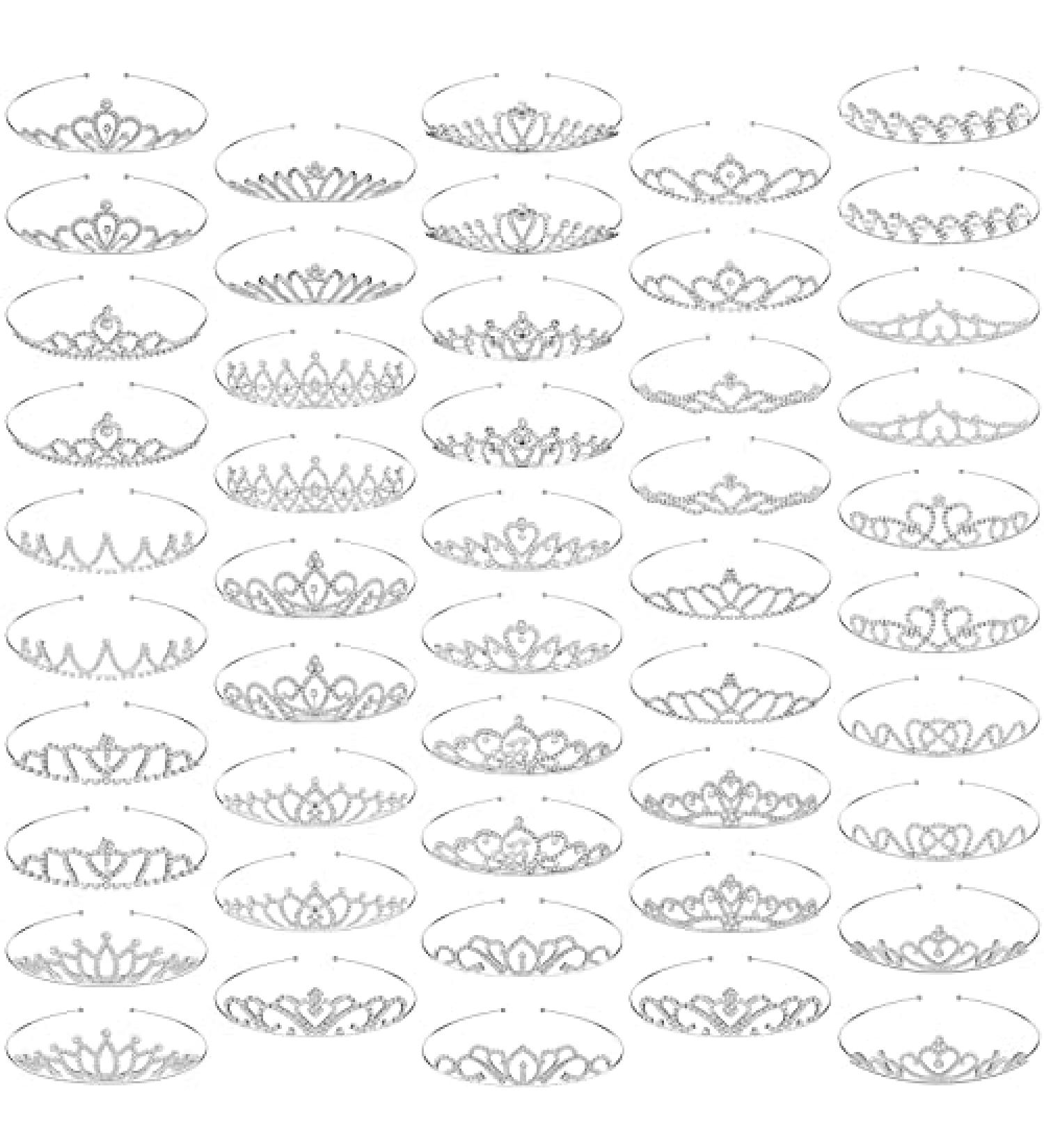 Yunlly 48-Piece Crystal Tiara Crowns Set - Princess Party Tiaras Bulk for Girls Birthday, Prom, Wedding - Silver Rhinestone Crown Accessories - Bling Gift Headband Jewelry - Buy Online on GoSupps.com