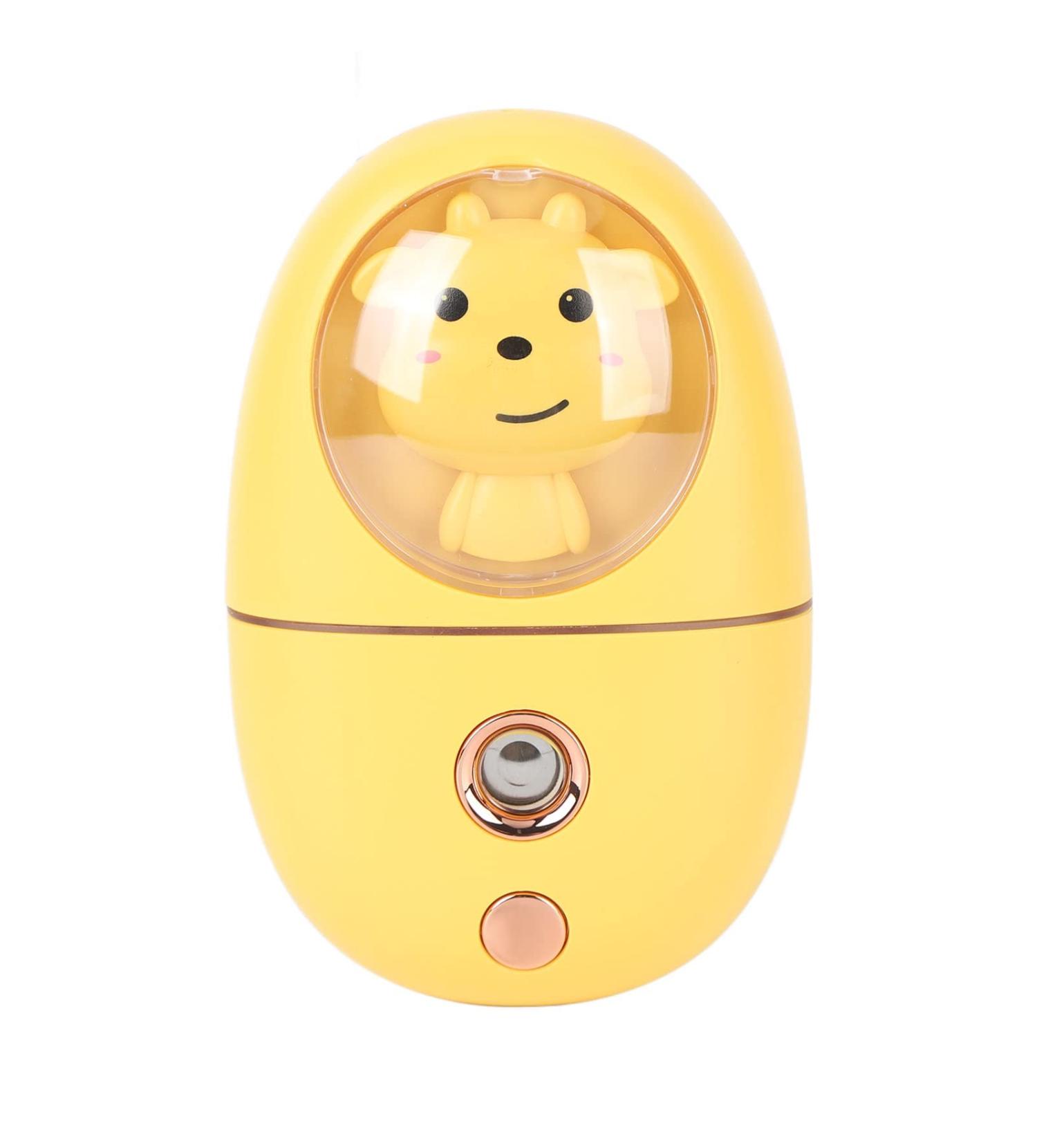 Face Steamer USB Rechargeable Mini Facial Mist Sprayer Cute Animal Design Vibration Compact and Small 35ml Water Tank for Traveling (Yellow) - Buy Online on GoSupps.com