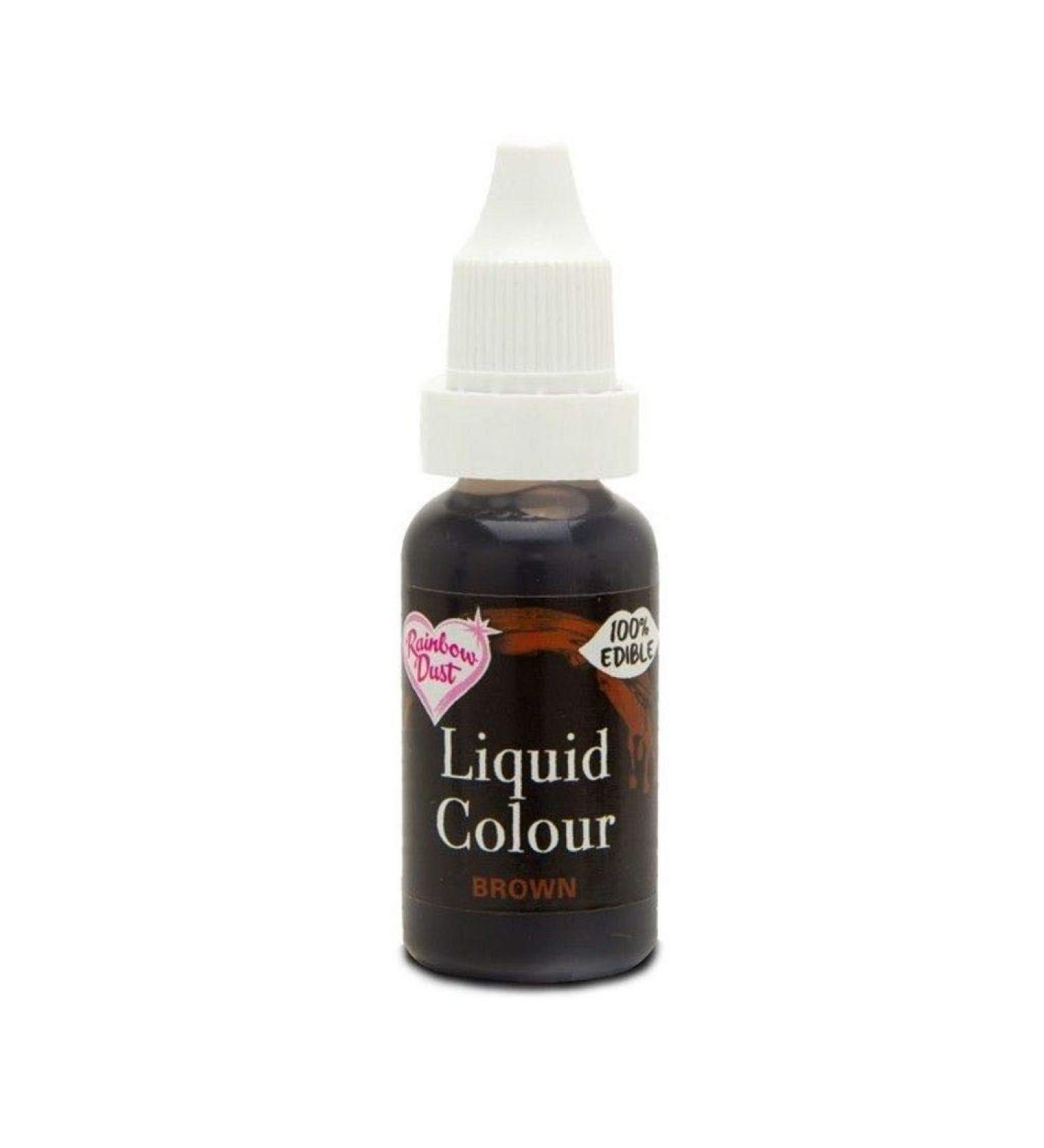 Rainbow Dust Liquid Colour Brown 16ml - Liquid Air Brush Colour and Food Colouring