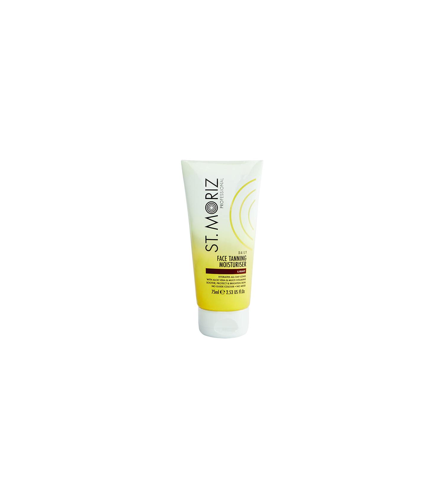 St Moriz Professional Daily Face Tanning Moisturiser - Vegan Fake Tan with Aloe Vera & Vitamin E - Medium (75ml) - Buy Online on GoSupps.com