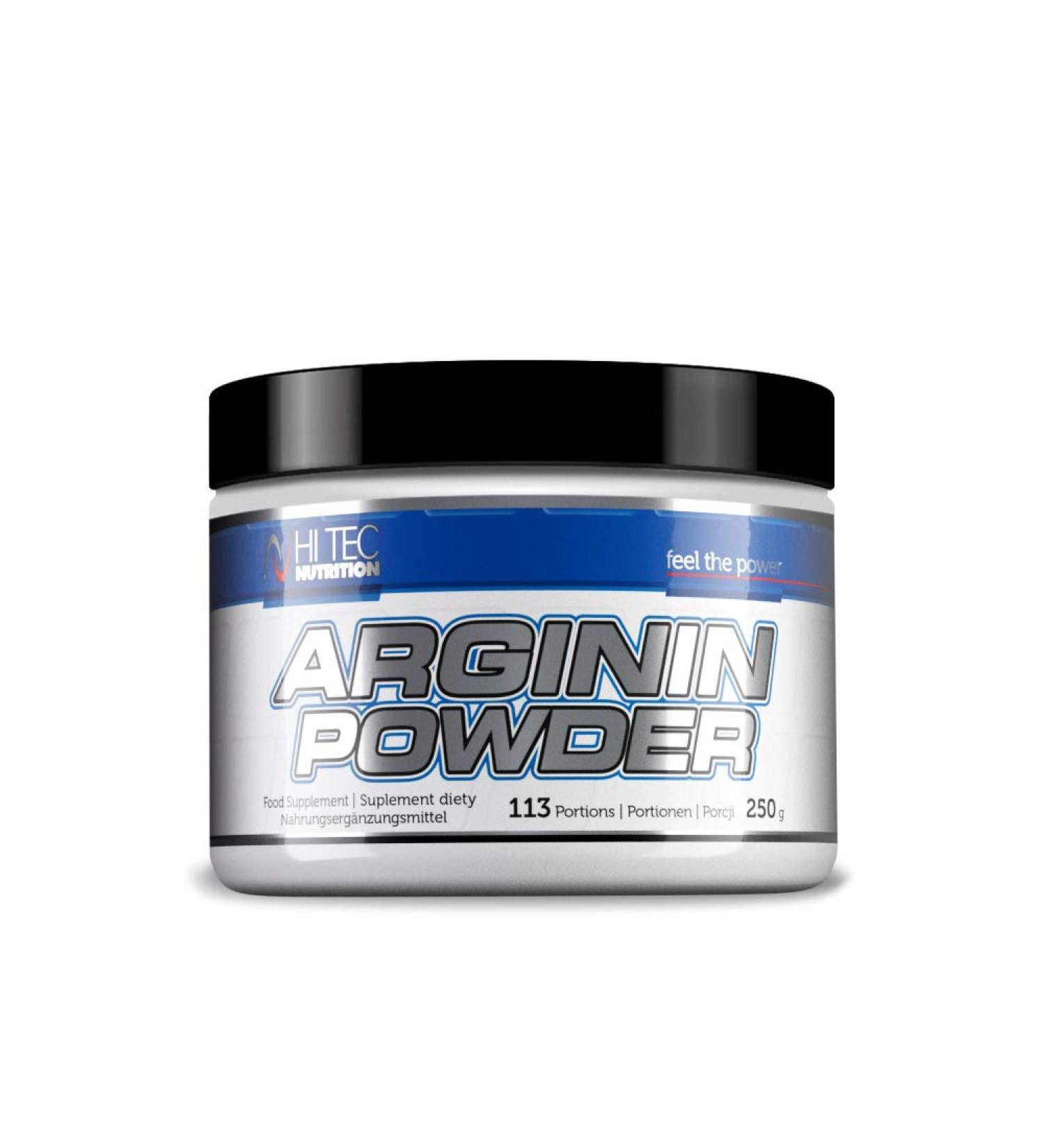 Hi Tec Nutrition arginine powder dietary supplement - 100% AAKG before training supports blood supply to muscle tissue energy structure - 250 g vitamins B6 and B12