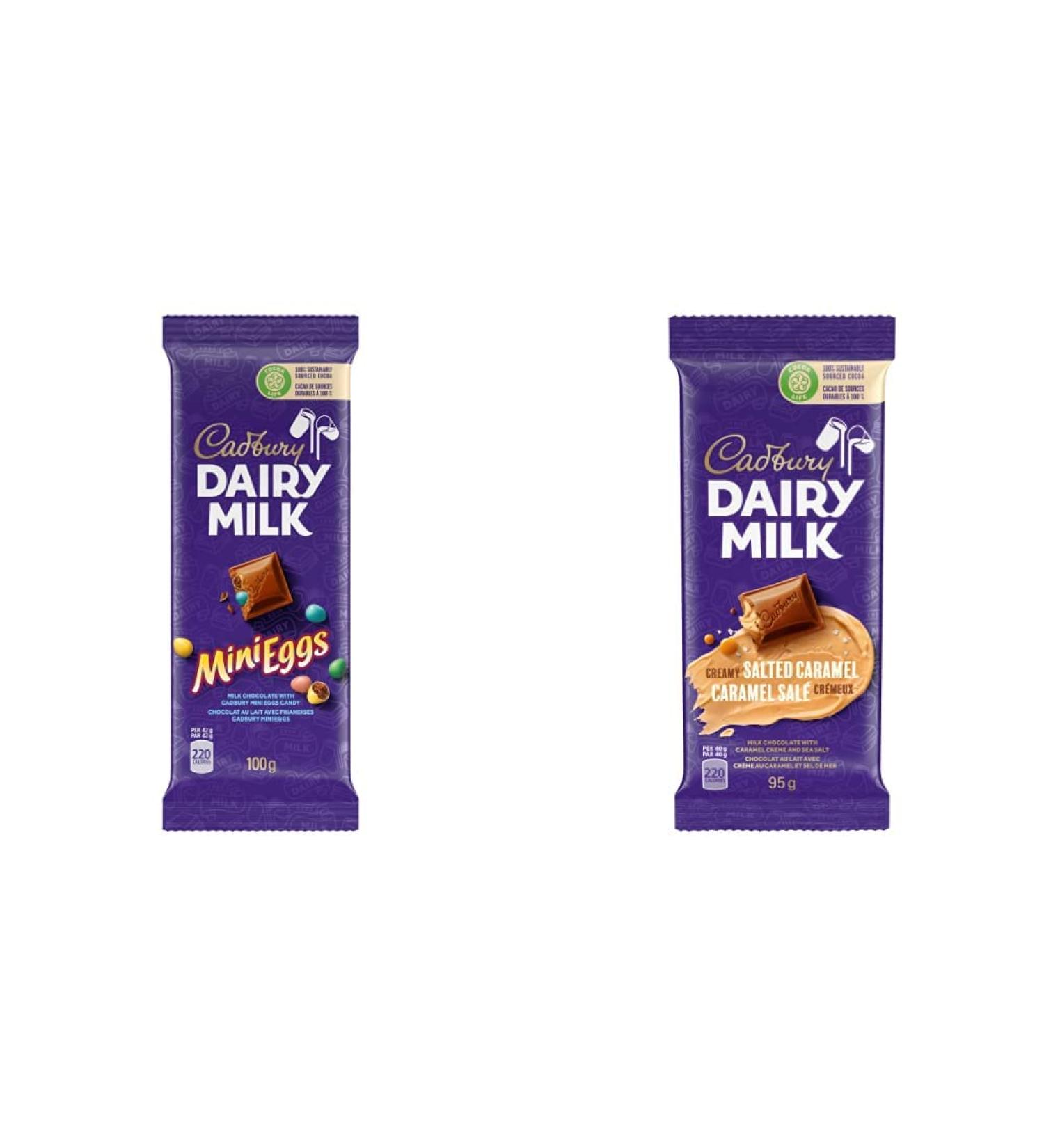 Cadbury Dairy Milk Mini Eggs Chocolate Candy Bar 100g & Dairy Milk Chocolate Salted Caramel 95g Chocolate Candy + Chocolate Candy 95 g - Buy Online on GoSupps.com