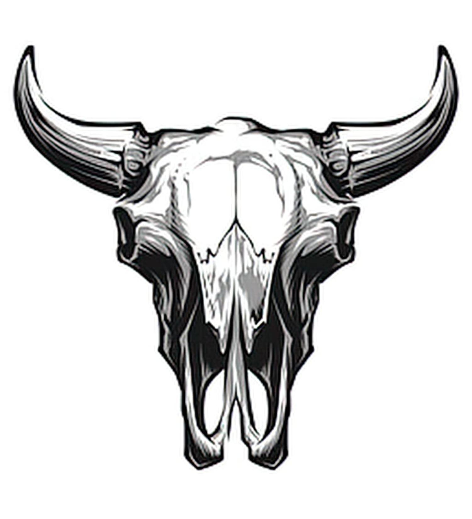 DopeTattoo Bull Skull Temporary Tattoos - 6 Sheets for Neck, Arm, & Chest - Unisex Adult Body Art - Buy Online on GoSupps.com