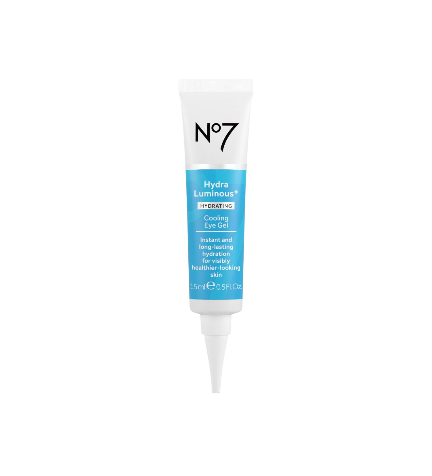 No7 HydraLuminous+ Cooling Under Eye Gel Hydrating Eye Gel with Hyaluronic Acid & Niacinamide for Smooth Radiant Skin 0.5 Fl Oz | International Shipping Available - Buy Online on GoSupps.com