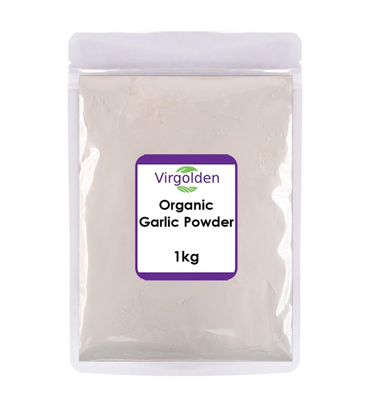 Organic Garlic Powder 1kg by Virgolden Organic - Perfect for Cooking Soups Stews Vegan - Buy Online on GoSupps.com