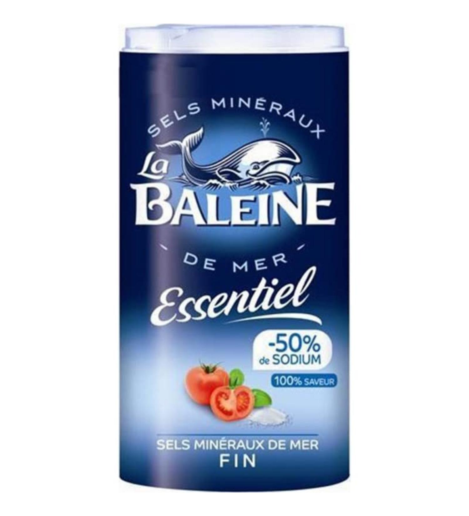 La Baleine Essential (-50% Sodium) Fine Sea Mineral Salts 350g (Pack of 4)