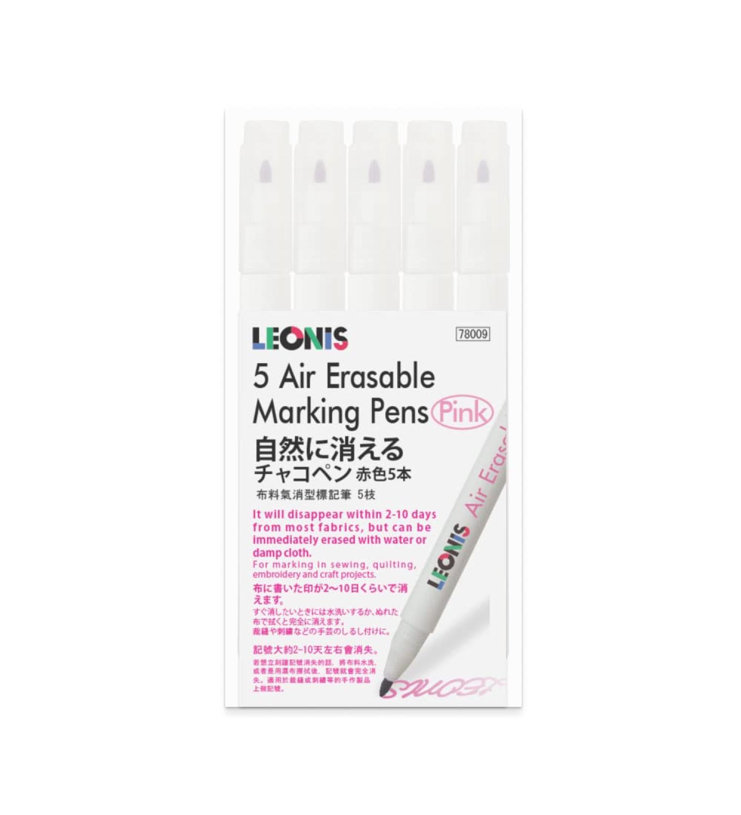 LEONIS Pink Disappearing Ink Fabric Marking Pen 5 Count Pack 78009 - Buy Online on GoSupps.com