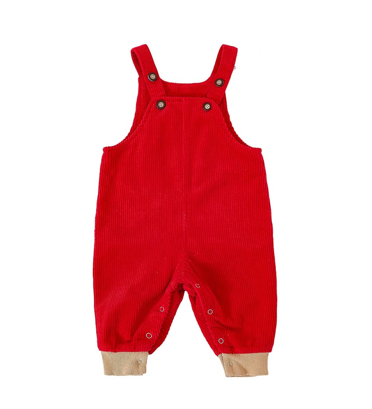 Volunboy Unisex Baby Cotton Dungarees Toddler Corduroy Striped Overalls 9-12 Months Red - Buy Online on GoSupps.com