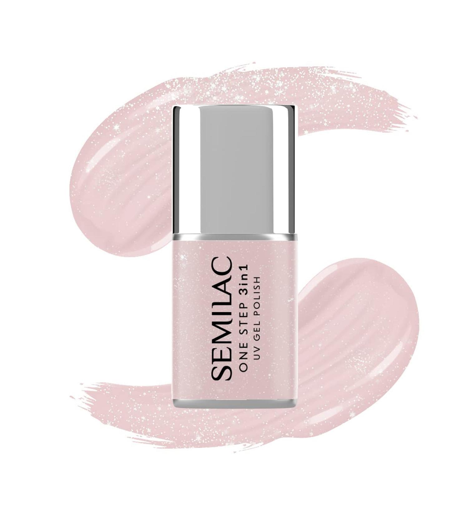 Semilac One Step 3in1 UV Nail Polish S259 Naked Glitter Beige 7ml - Buy Internationally | Long-Lasting Easy Application - Buy Online on GoSupps.com