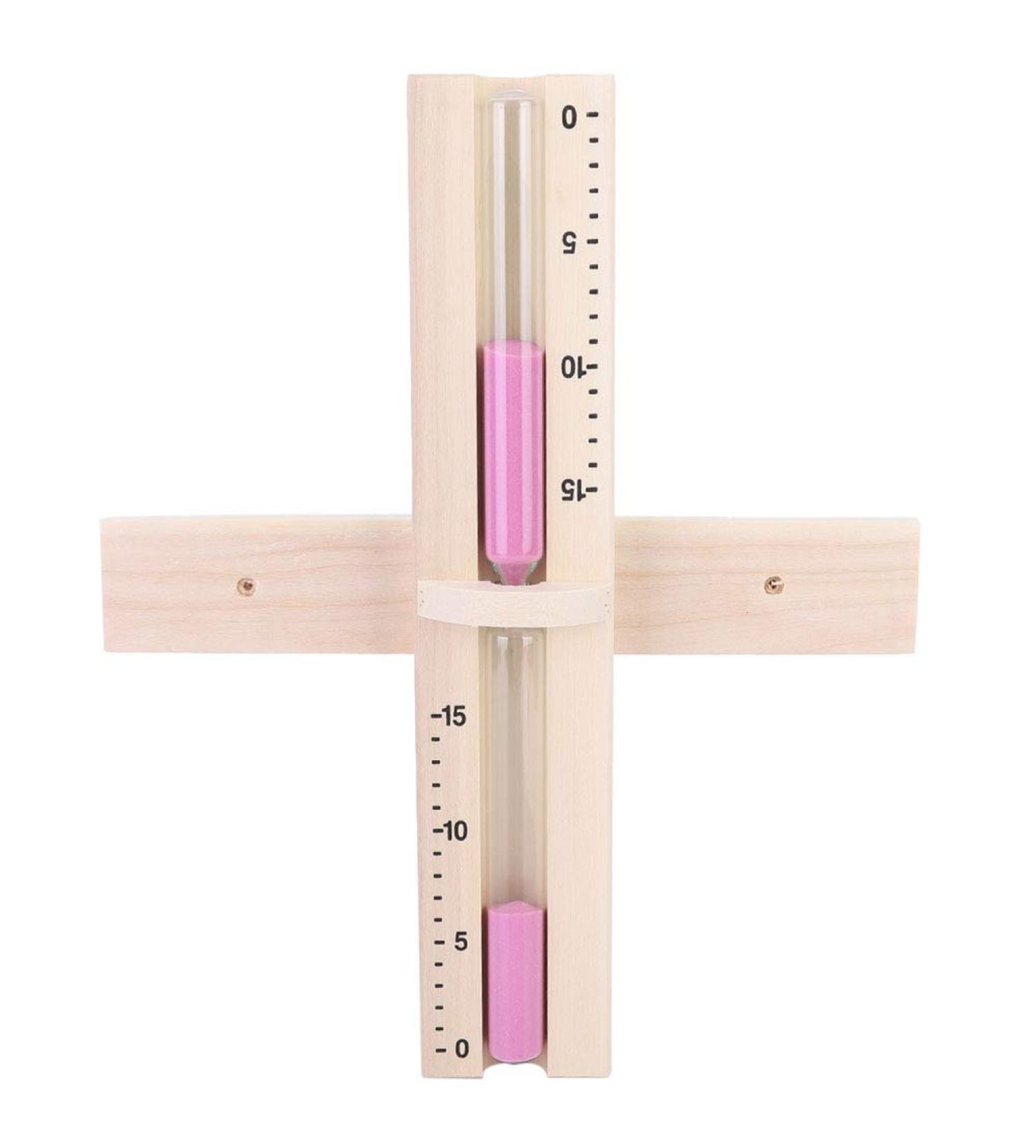 Elegant 15-Minute Wall-Mounted Wood Sand Clock with Pink Sand | Perfect for Home Decor Office & Sauna - Buy Online on GoSupps.com