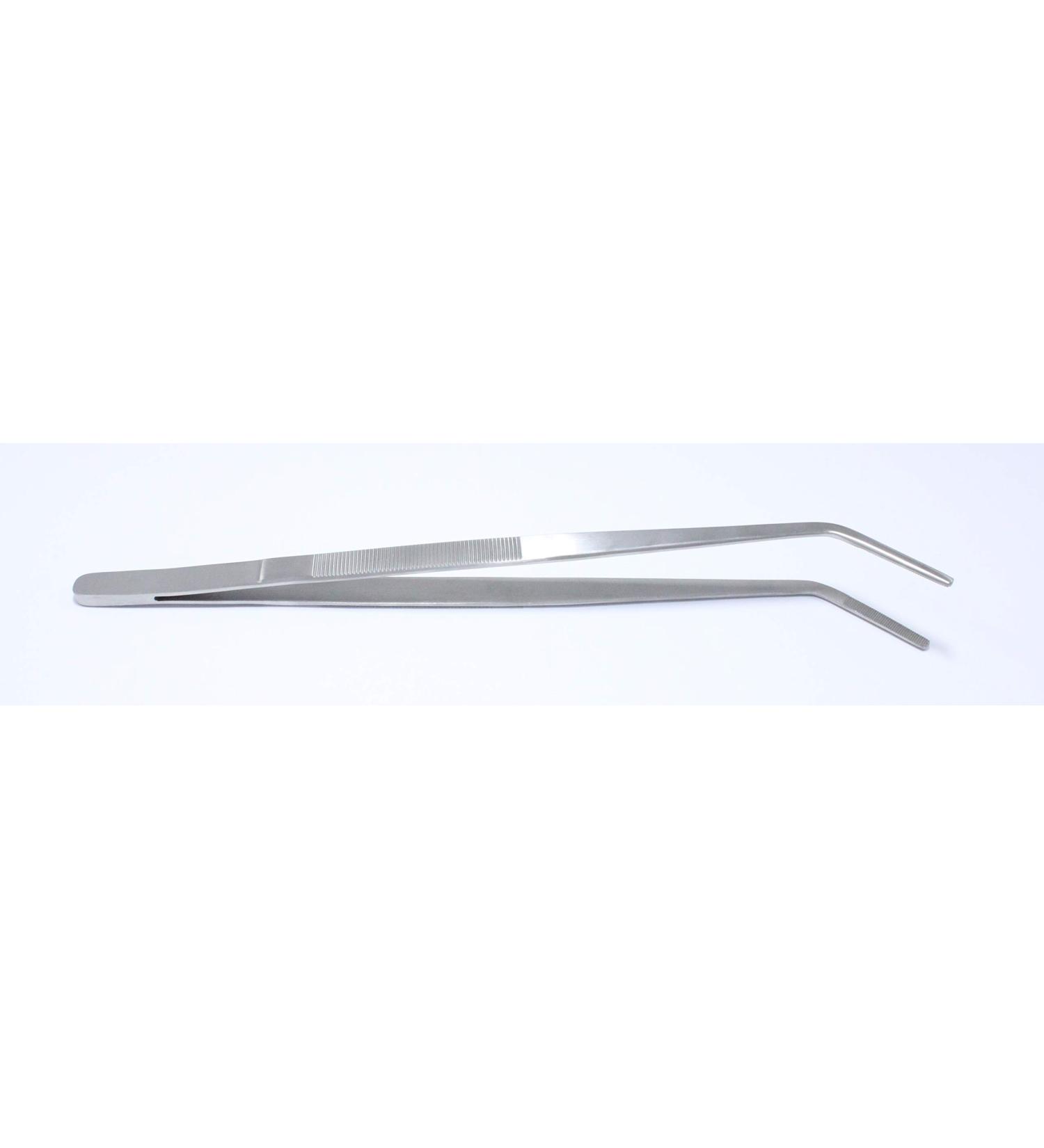 Lisaro Gourmet Stainless Steel Kitchen Tweezers | 20 cm Curved Grill & Cooking Tweezers for Precision Food Handling - Buy Online on GoSupps.com
