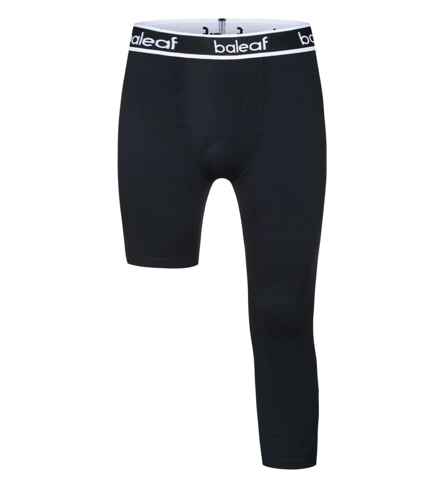 Baleaf Youth Boys Compression Capris - Medium Black Basketball Football Base Layer - Buy Online on GoSupps.com
