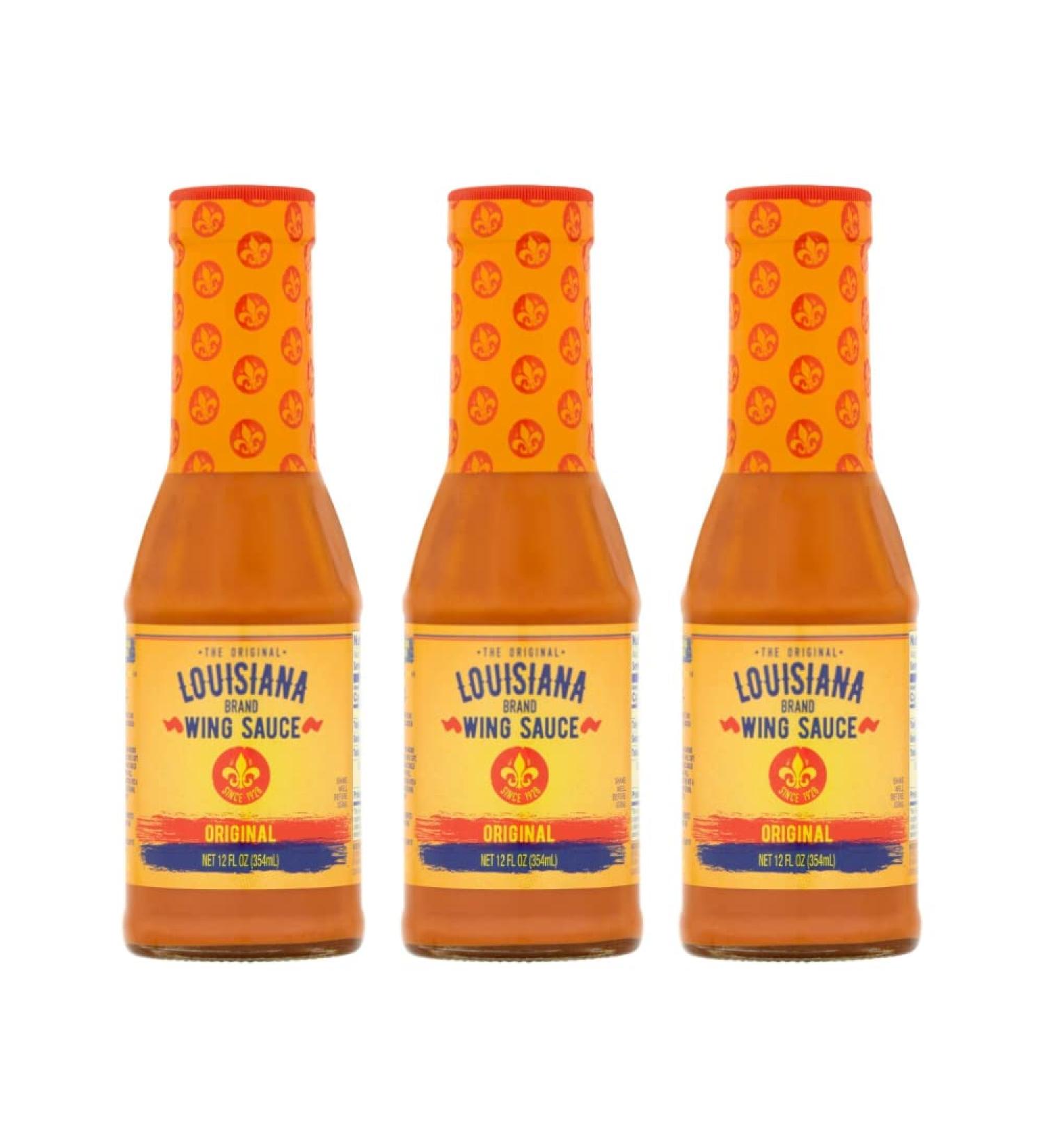 Louisiana Brand Hot & Spicy Wing Sauce - 12oz (Pack of 3) | Kosher & Flavorful Wing Sauce - 23 Servings - Buy Online on GoSupps.com