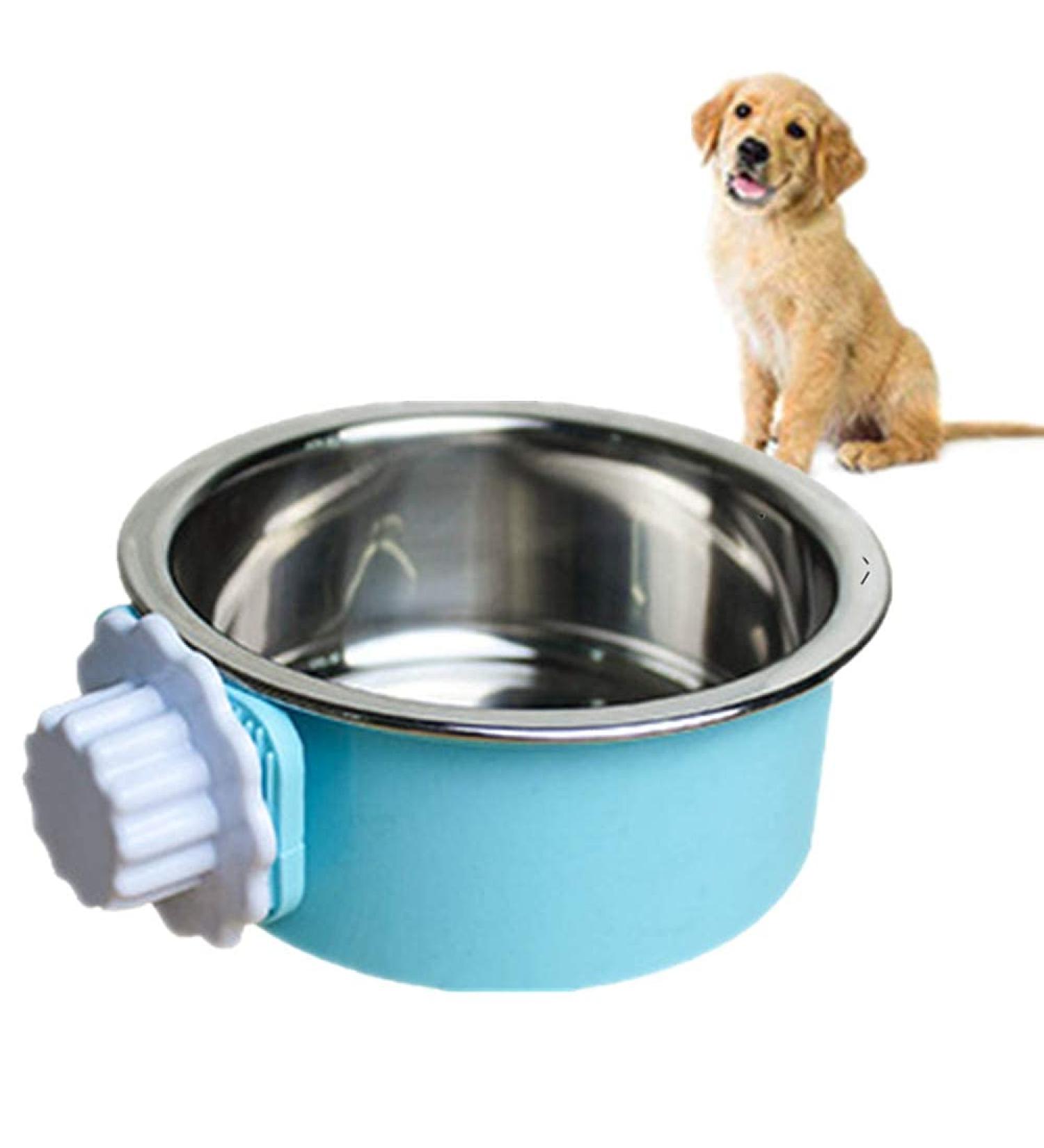 2-in-one dog water bowl cage crate type water bowl stainless steel pet hanging bowl puppy crate water bowl water dispenser used for cats and dogs and other small animals (small)  - Buy Online on GoSupps.com