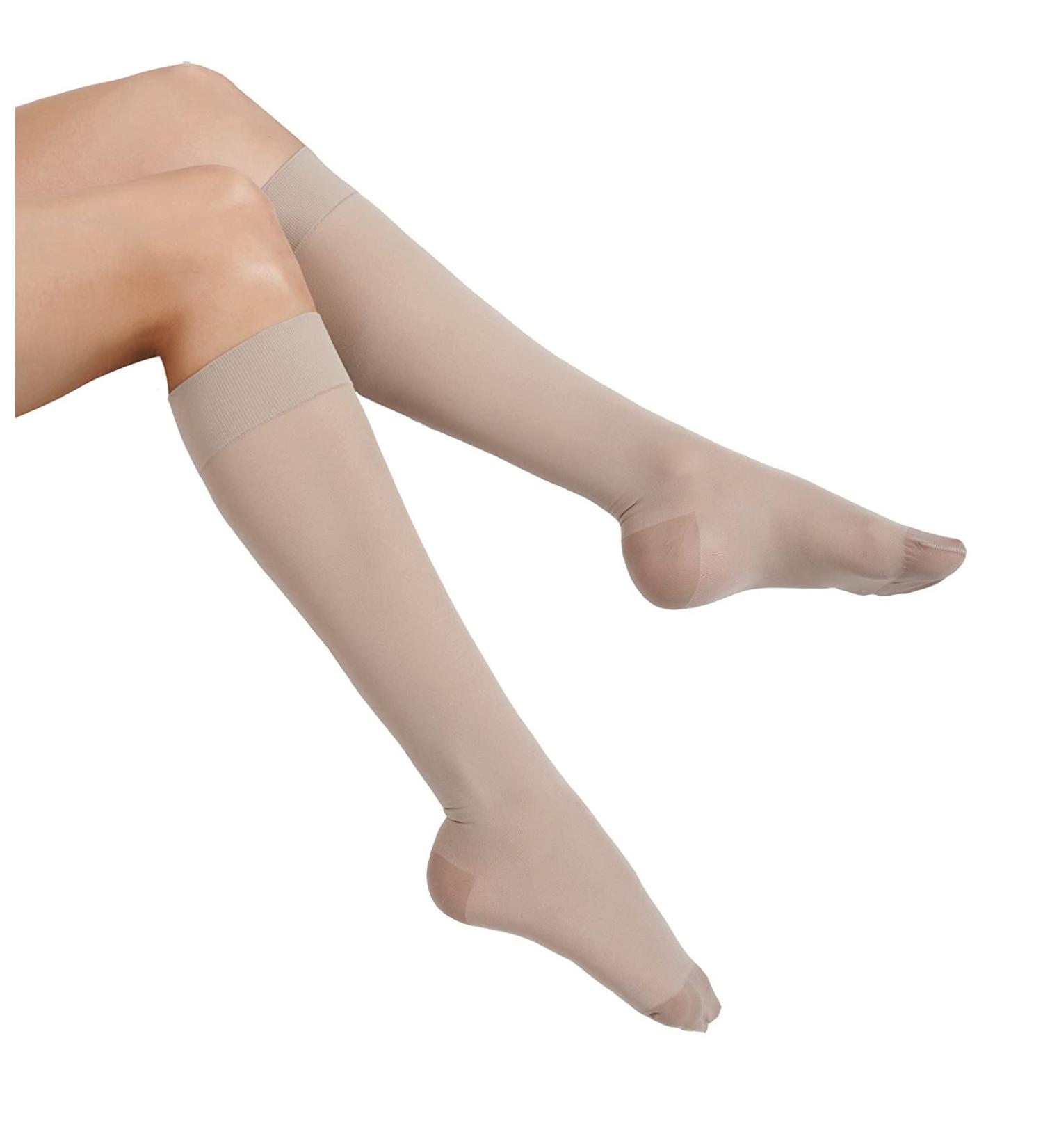 GABRIALLA Sheer Knee High Compression Stockings for Women - 20-22 mmHg XL Nude - Closed Toe - Buy Online on GoSupps.com