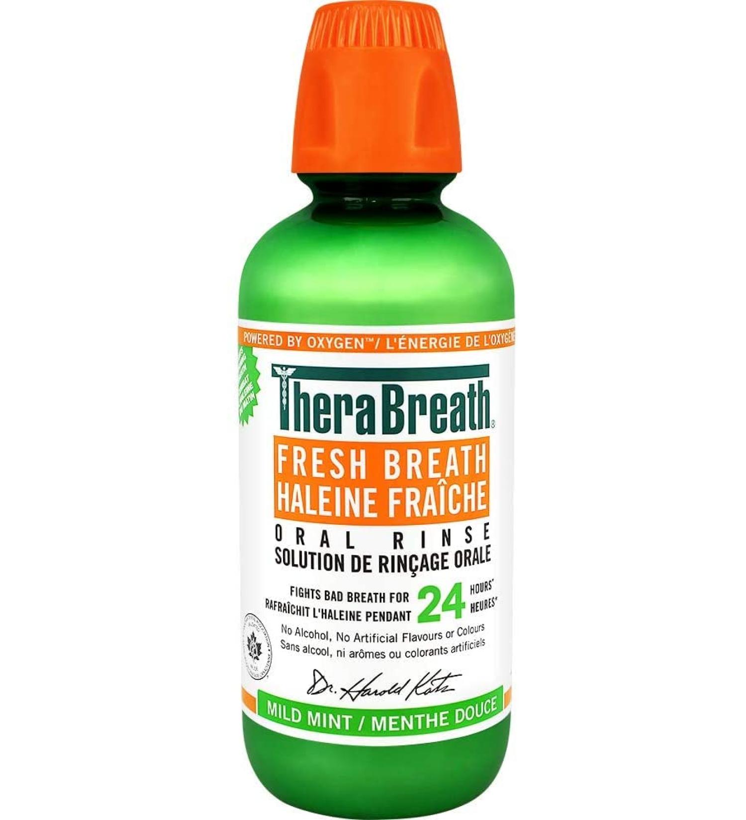 TheraBreath Fresh Breath Oral Rinse - Mild Mint Fights Bad Breath Certified Vegan Gluten-Free & Kosher 473ml Mouthwash Fresh Breath (Mild Mint) - Buy Online on GoSupps.com