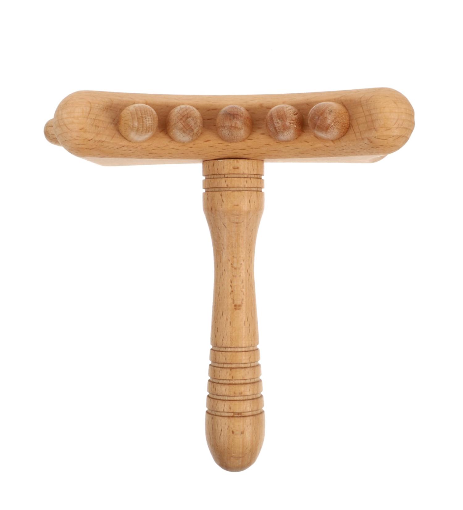 Lurrose Wooden Gua Sha Stick - Back Massager & Scratch Tool for Thai Massage - Beech Wood Therapy Device 18x17.5cm - Buy Online on GoSupps.com