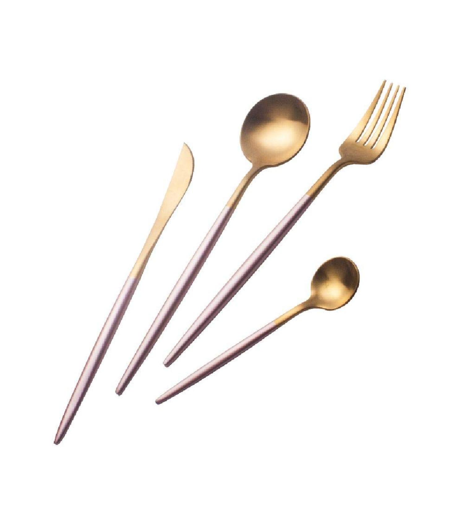 Stainless Steel Knife Fork Spoon Chopsticks Home Western Tableware Pink - Buy Online on GoSupps.com