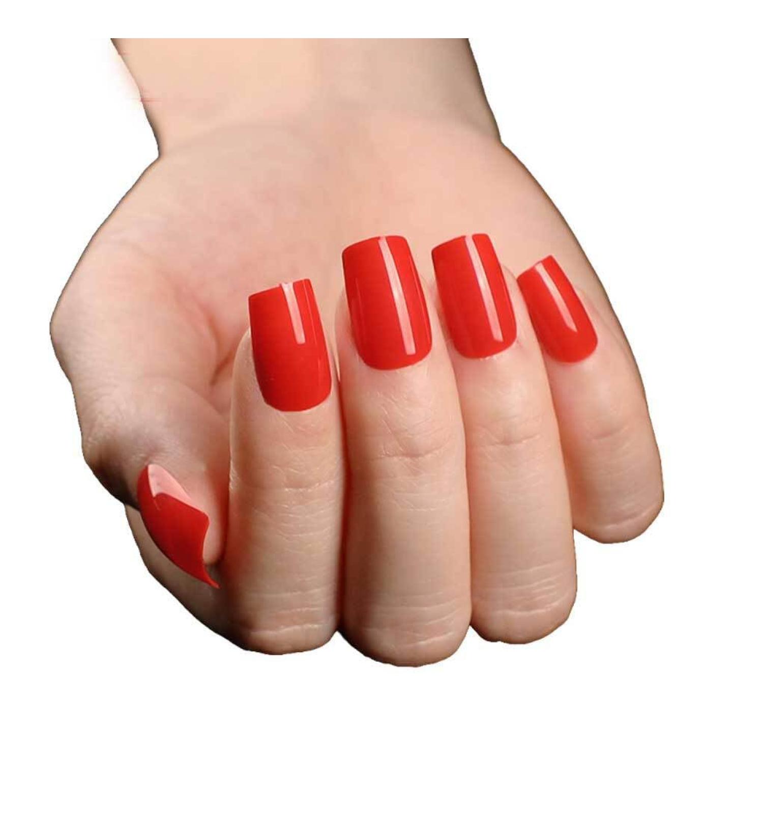 Dajidafu Press-on Fingernails Fashionable Scratch Resistant False Nail Set Full Cover Wearable Adjustable Manicure Stickers Red - Buy Online on GoSupps.com
