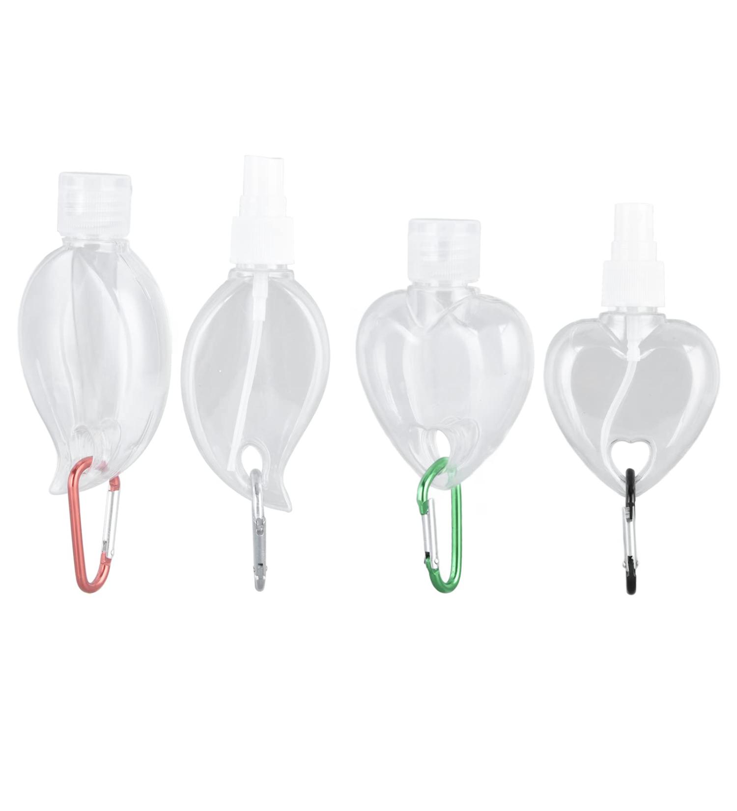 Portable Travel Bottles Set - 50ml Leakproof Keychain Bottles for Soap Shampoo & Conditioner - Refillable Transparent Plastic - Buy Online on GoSupps.com