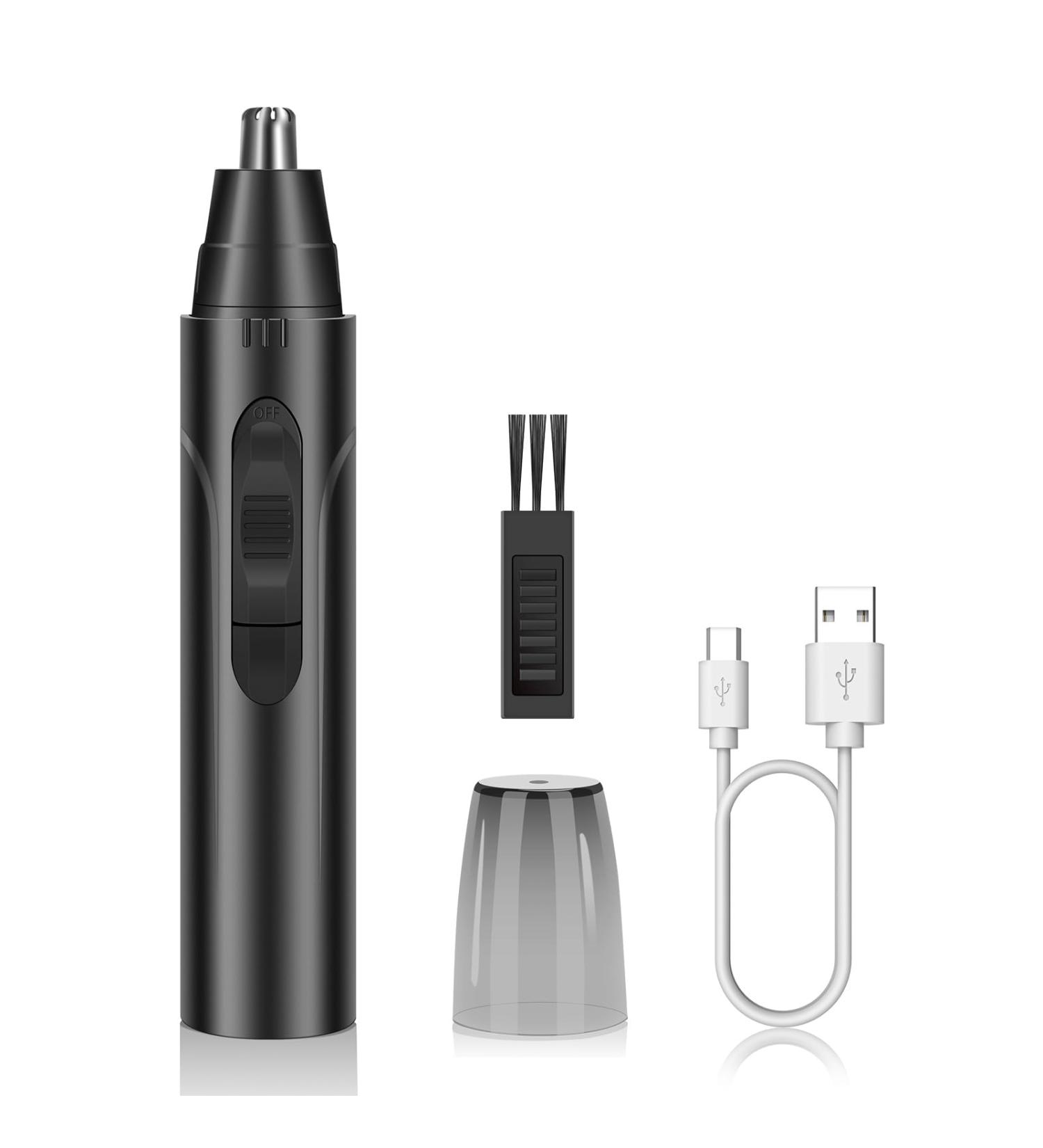 Linkidea Men's Electric Ear and Nose Hair Trimmer - 360 Rounded Blade Safe Hair Removal USB Portable Charging (Black - Buy Online on GoSupps.com