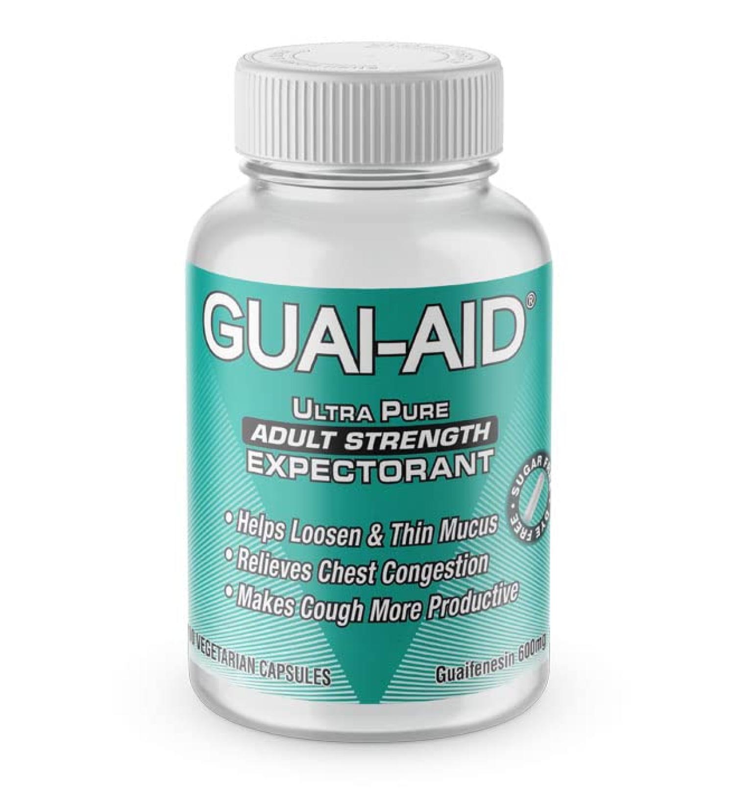 GUAI-AID 500 600mg Ultra-Pure Guaifenesin Veg. Capsules - Fast-Acting Relief - Buy Online on GoSupps.com