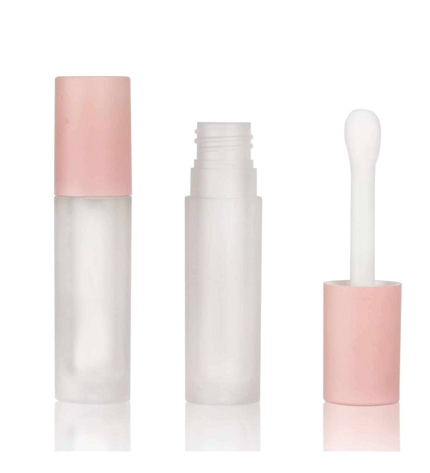 Cosidea 24 pcs 5ml Brush Lip Gloss Tubes - Clear with Pink Caps | Large Cosmetic Packaging Containers - Buy Online on GoSupps.com