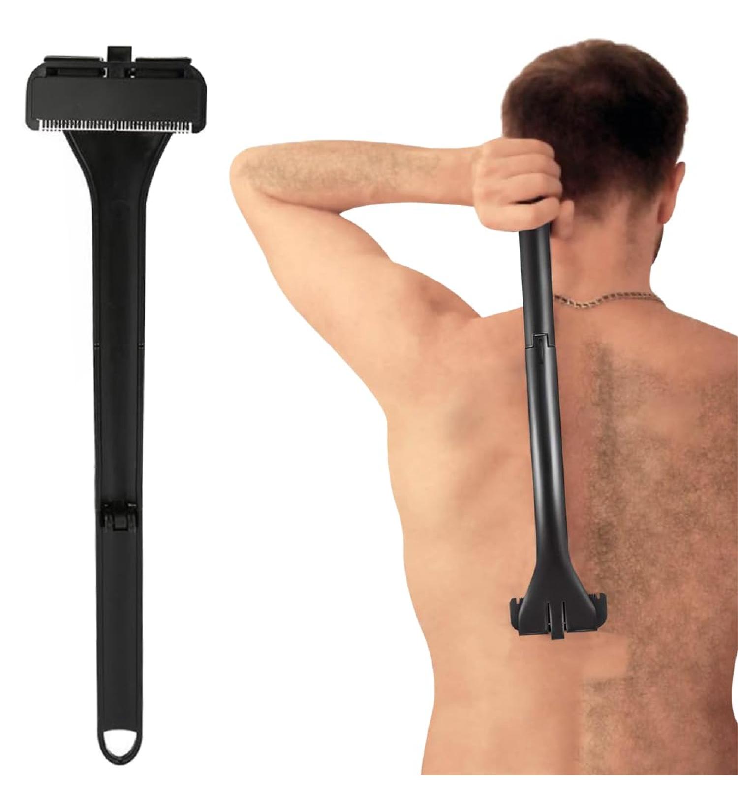 Buy Dhqkqg Back Hair Remover | Ergonomic Foldable Men's Razor for Effective Back Shaving - Buy Online on GoSupps.com