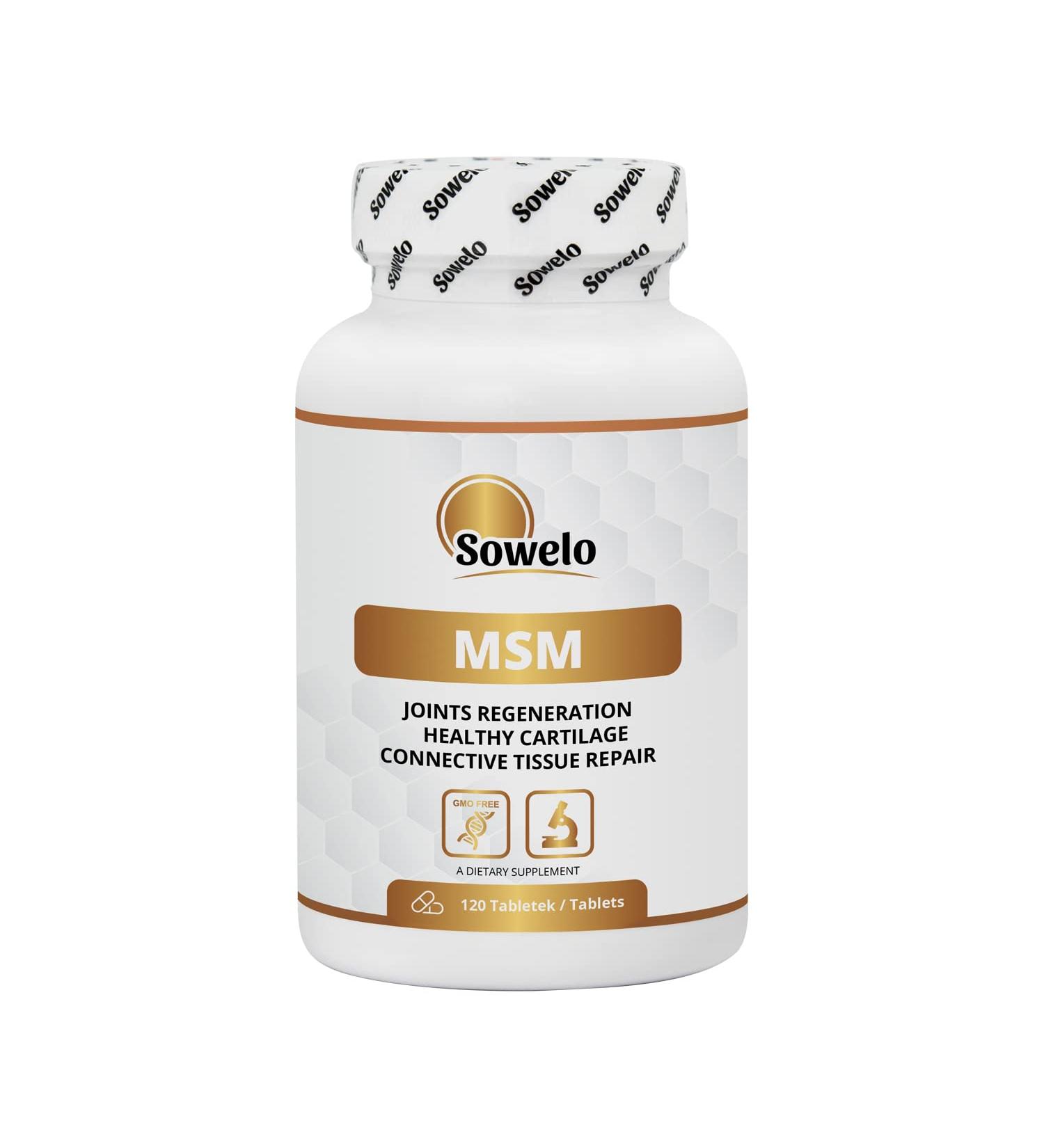  SOWELO MSM 1500 mg I Methylsulfonylmethane I Organic Sulfur I Dietary Supplement I Organic Sulfur I Supports Skin Hair and Nails I Relieves Muscle Pain I 120 - Buy Online on GoSupps.com