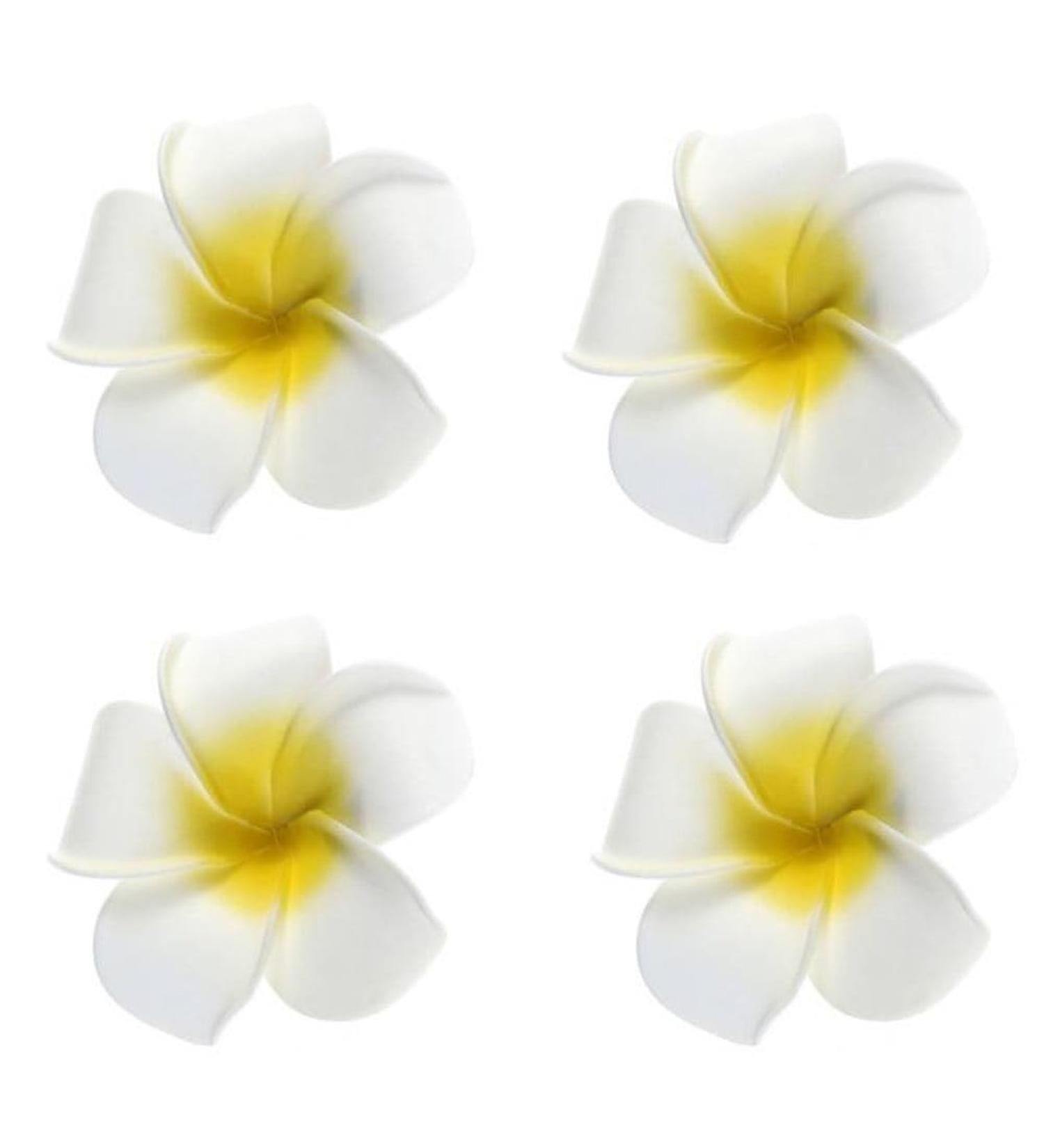 4 Pieces Plumeria Flower Clips - Hawaiian Foam Hair Clips for Bridal Wedding & Beach Decor - Buy Online on GoSupps.com