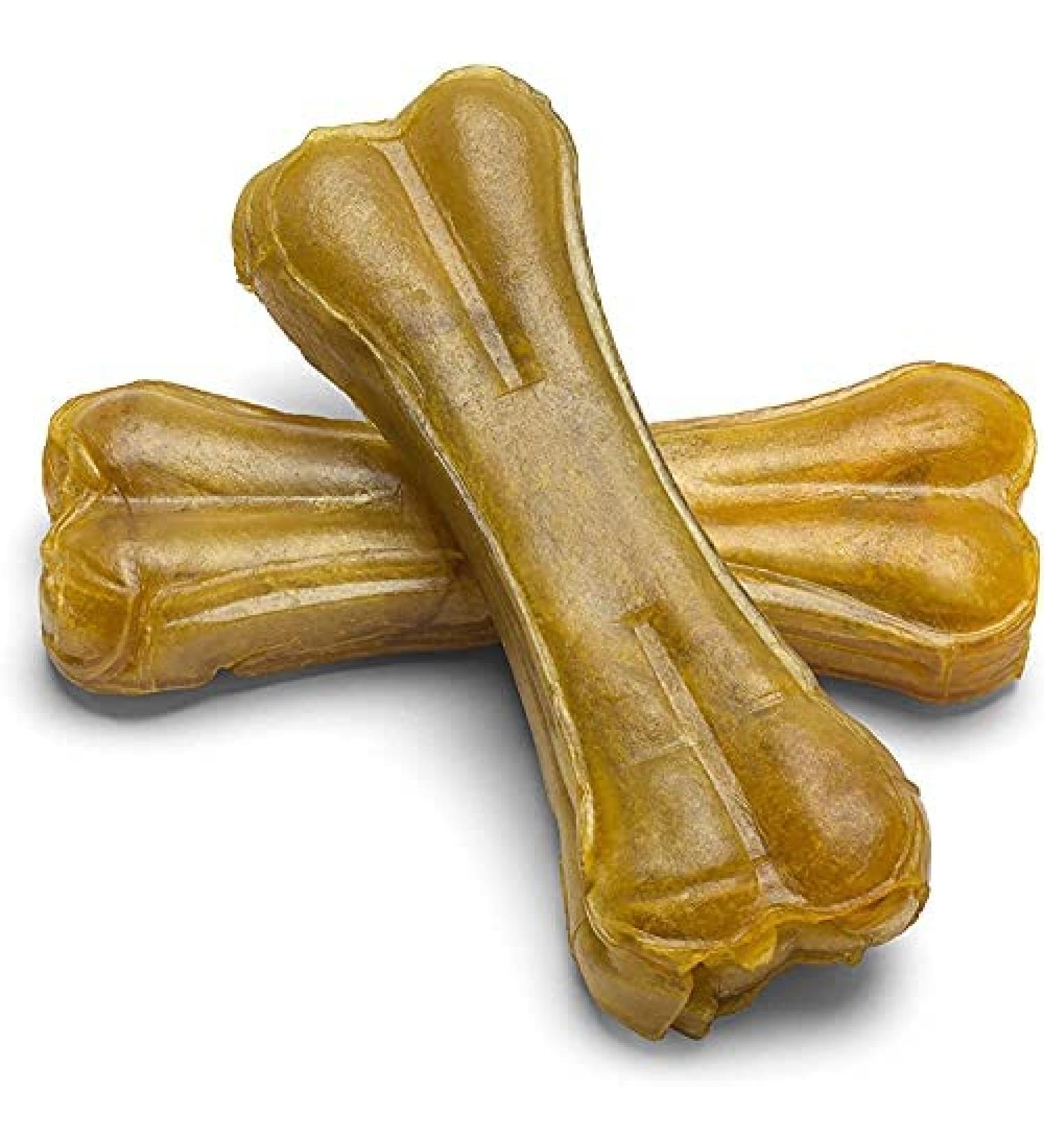 Bulk Multipack - 12 Natural Rawhide Pressed Bones for Dogs Munch & Crunch - Long Lasting Hide Dog Chews Snacks Treats - With a Guide to Happy & Healthy Dogs Booklet - 5 Item Bundle - Buy Online on GoSupps.com