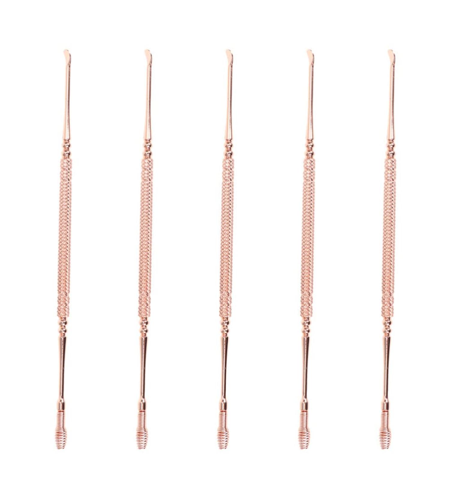 5Pcs Spiral Ear Wax Remover Set - Stainless Steel Ear Cleansing Tools for Adults | Rose Gold Ear Picks Scoop - Buy Online on GoSupps.com