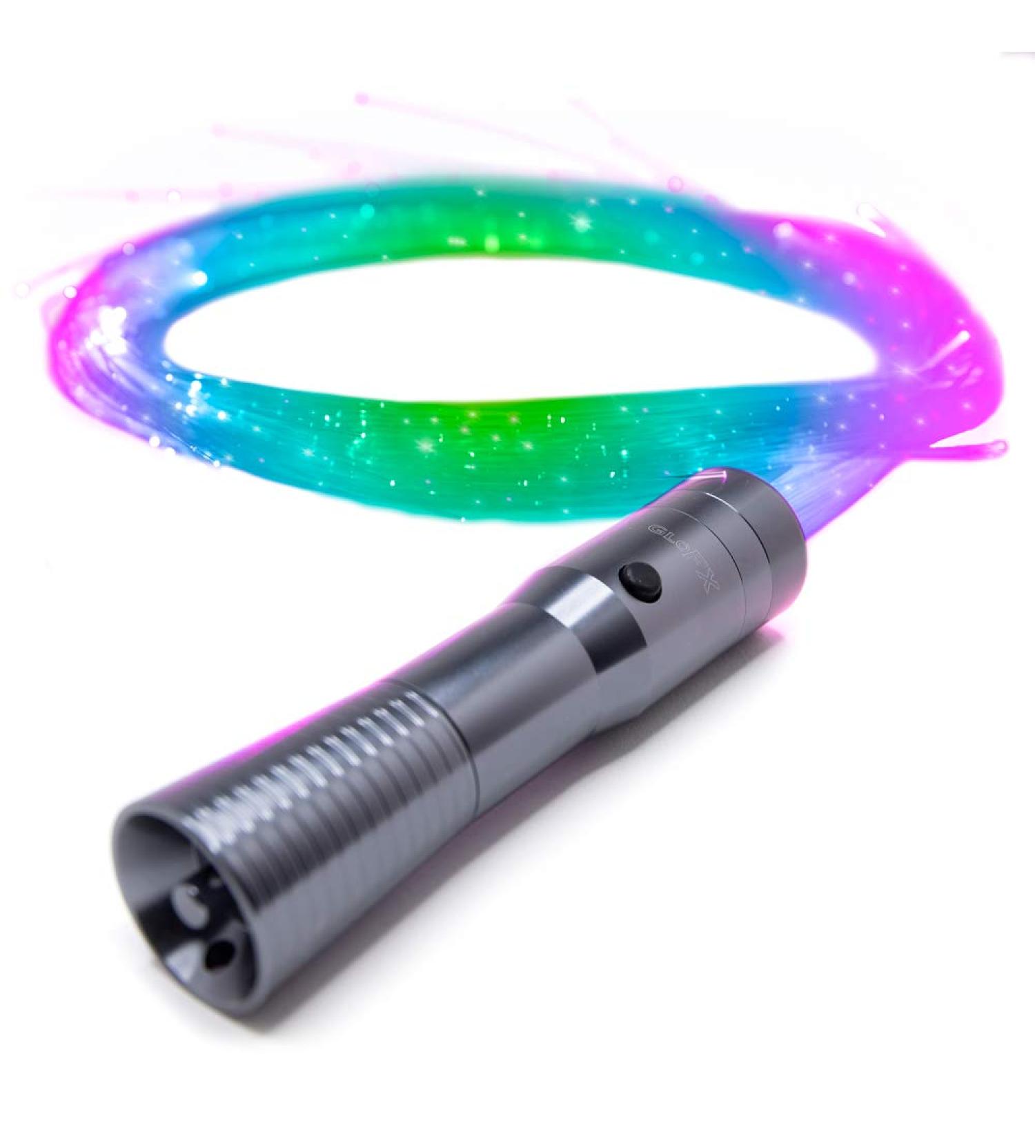 GloFX Sparkle Fiber Space Whip Remix - 6 Ft Programmable LED Fiber Optic Whip for Raves and Festivals - Buy Online on GoSupps.com
