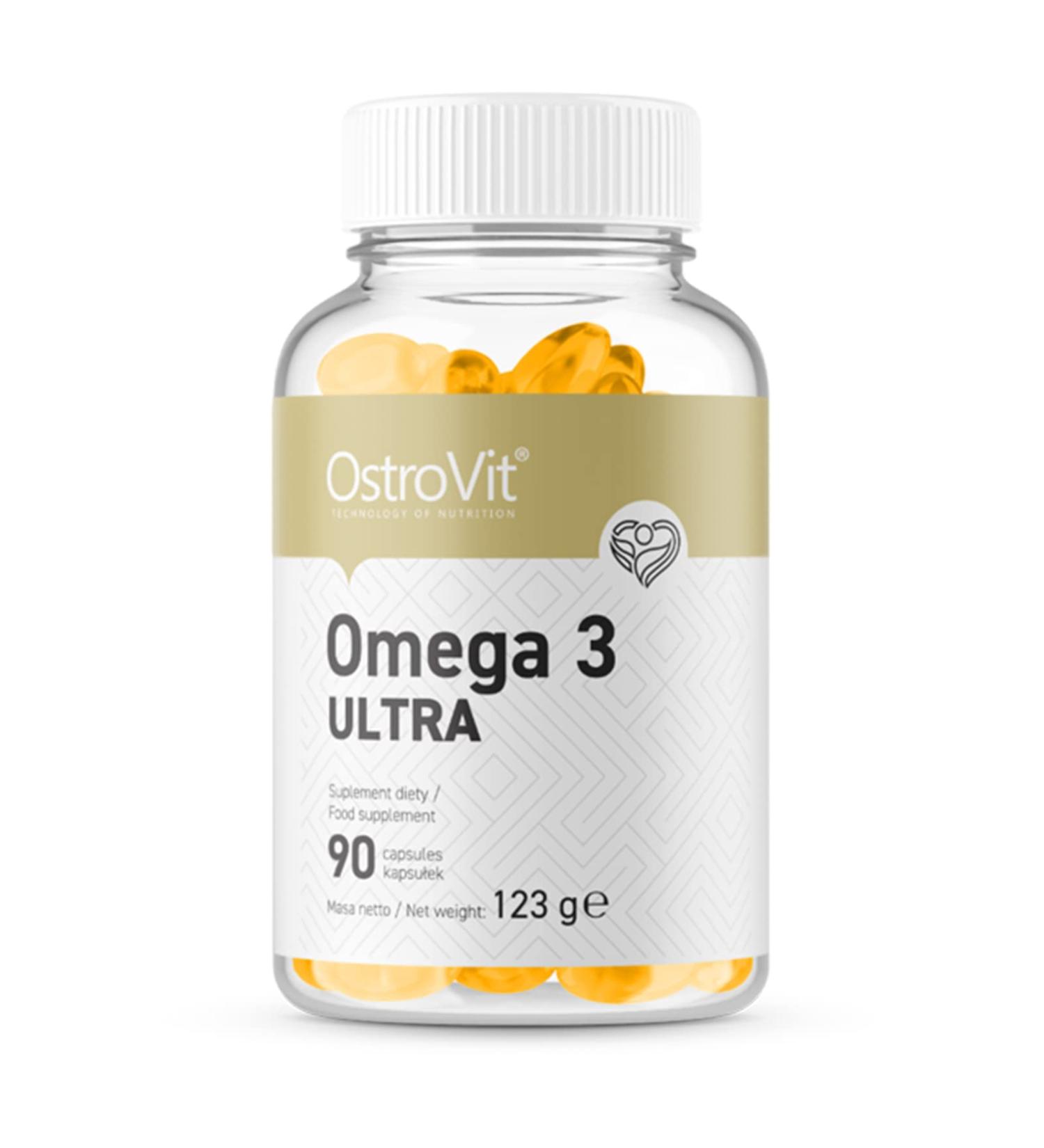 Ostrovit Omega 3 Ultra 90 Capsules | Premium Fish Oil Supplement for Heart & Brain Health | International Shipping Available - Buy Online on GoSupps.com
