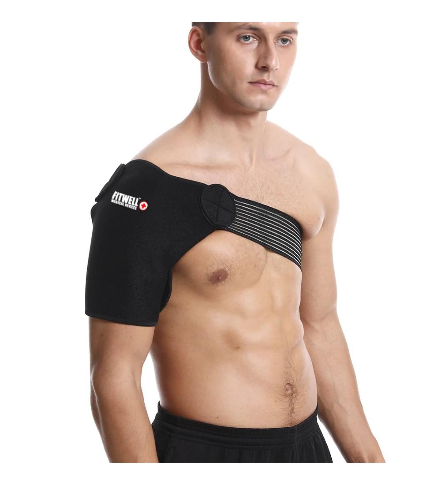 Compression Shoulder Brace for Men & Women | Adjustable Medical-Grade Support | Relief for Shoulder Pain & Torn Rotator Cuff Injuries - Buy Online on GoSupps.com
